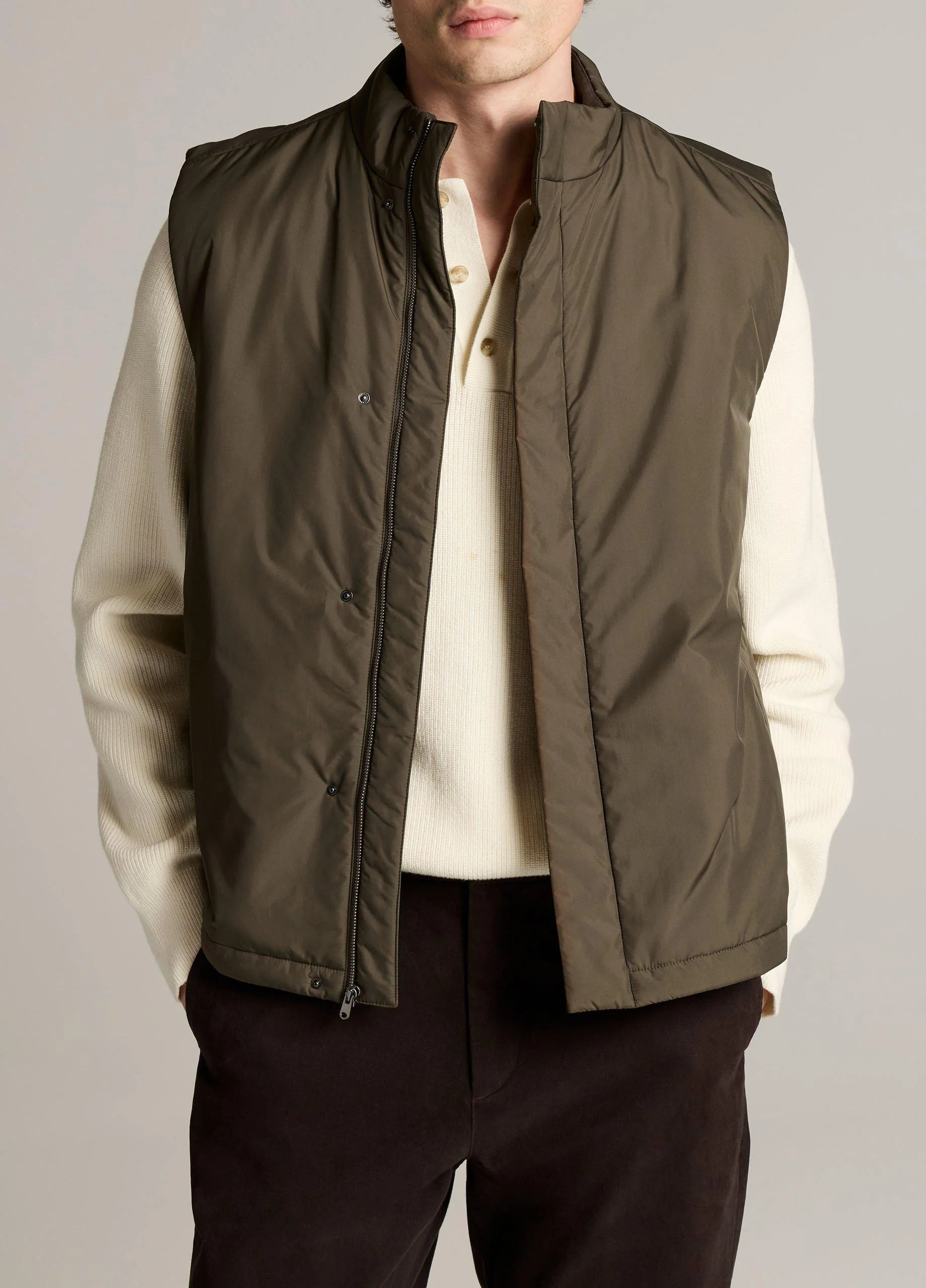 Insulated Tech-Fabric Vest - 1
