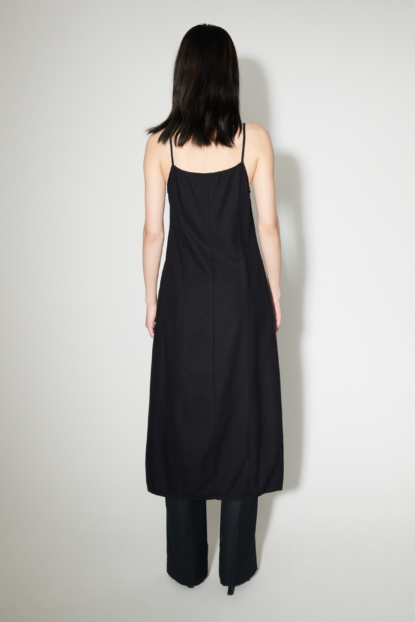 Slip Evening Dress Worn Black Silk Noil - 4
