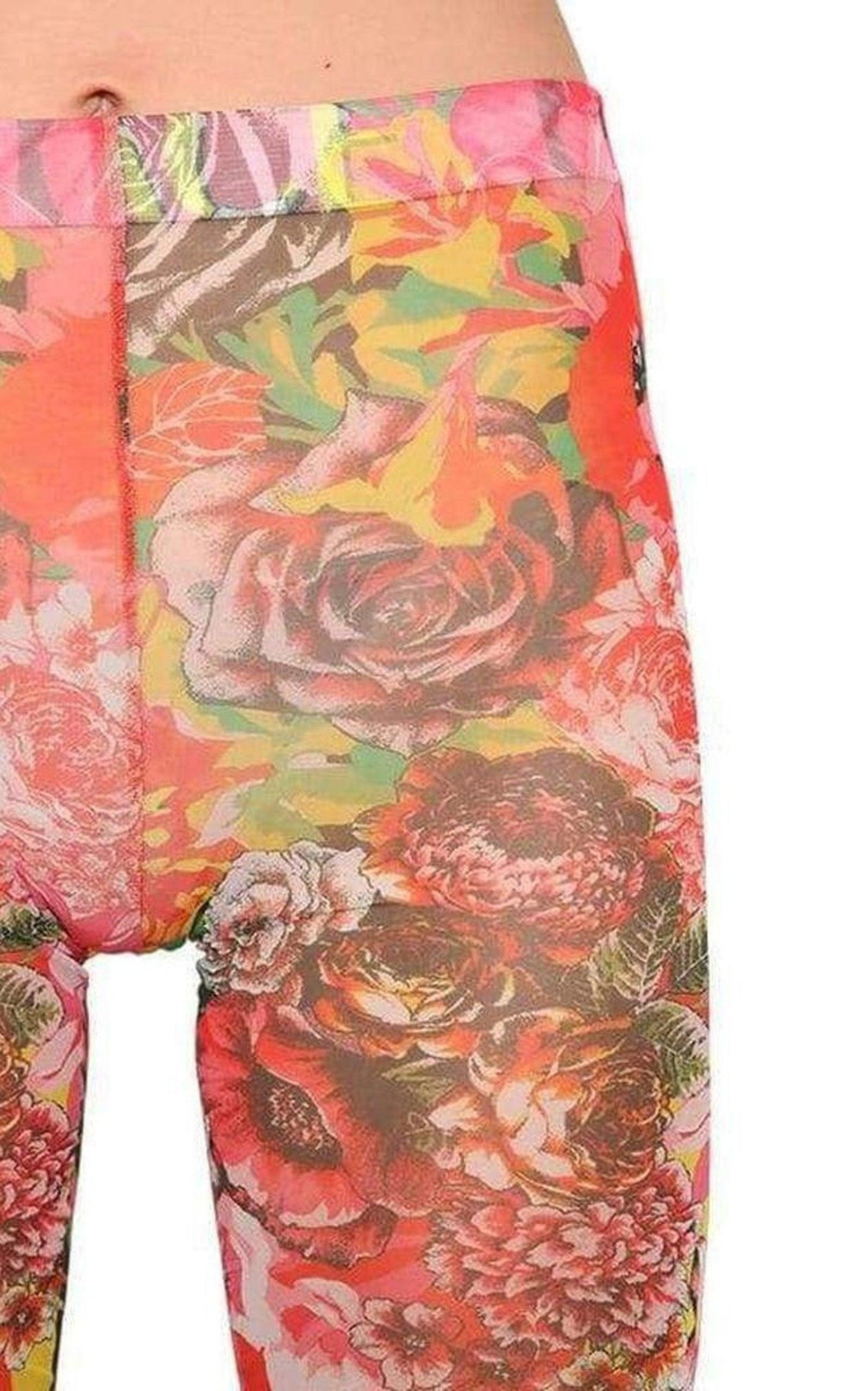 Sheer Printed Stretch Tulle Leggings - 3