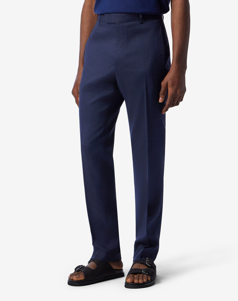 Blue linen, wool and mohair chinos 3