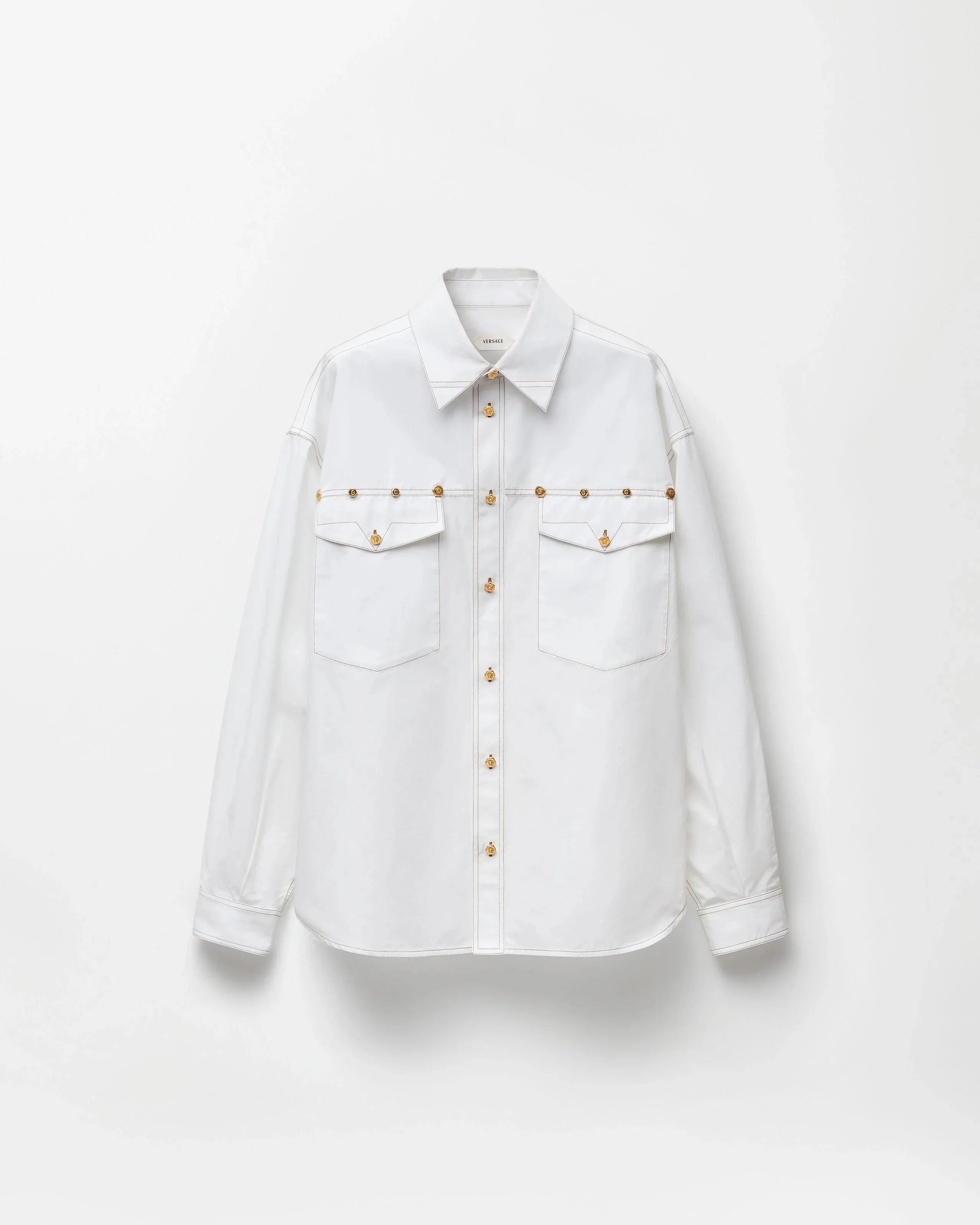 Embroidered-Detail Cotton-Poplin Shirt - 1