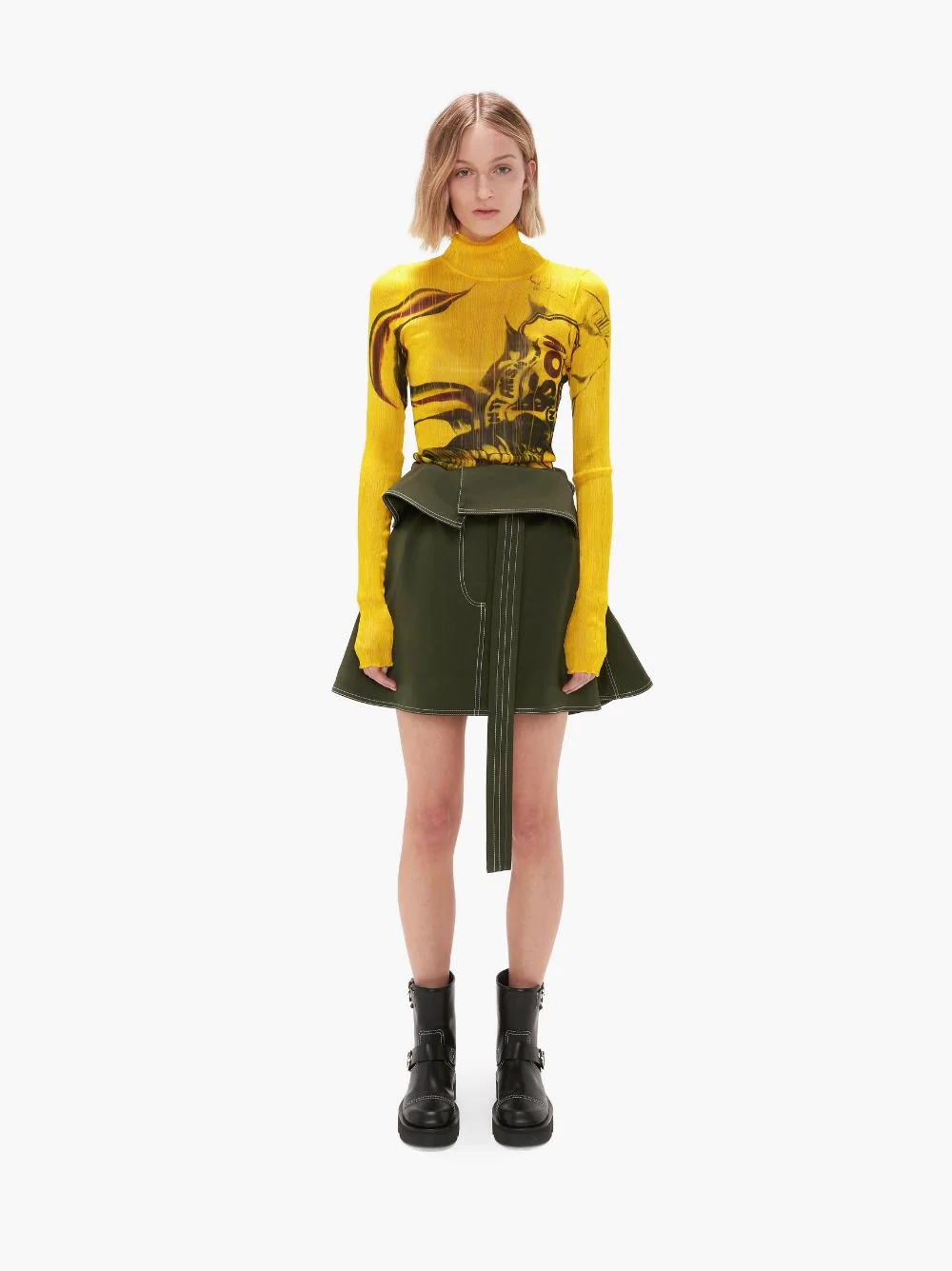 FOLDOVER WAIST MINI SKIRT - 2
