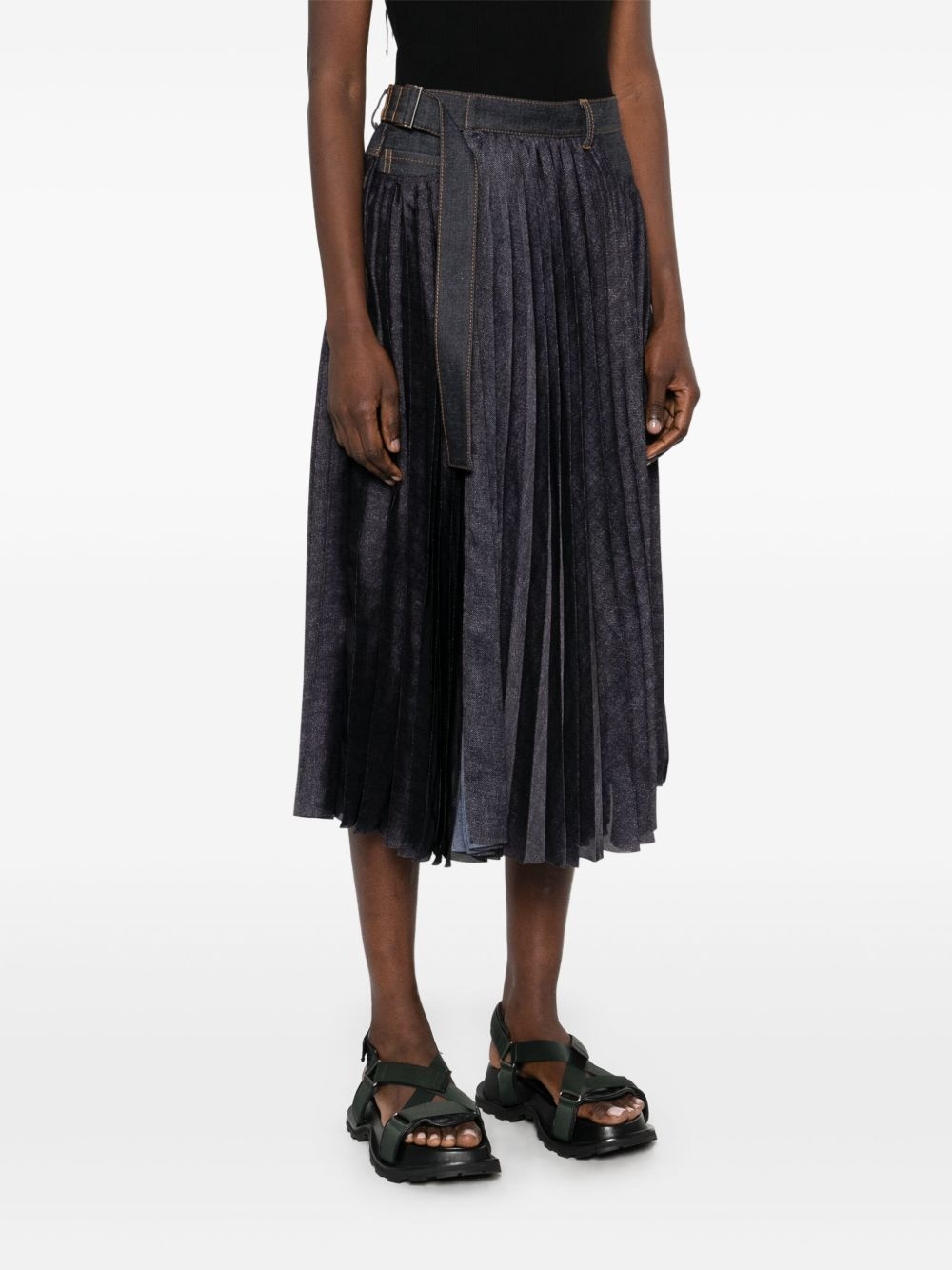plissé midi skirt - 3