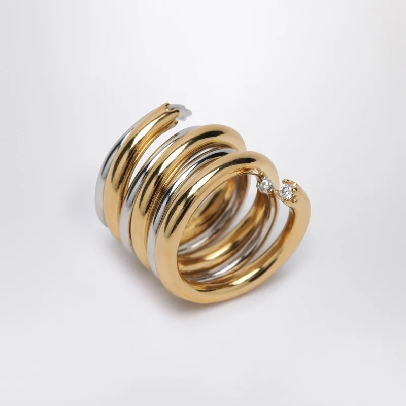Spiral ring in gold and silver tone - 1