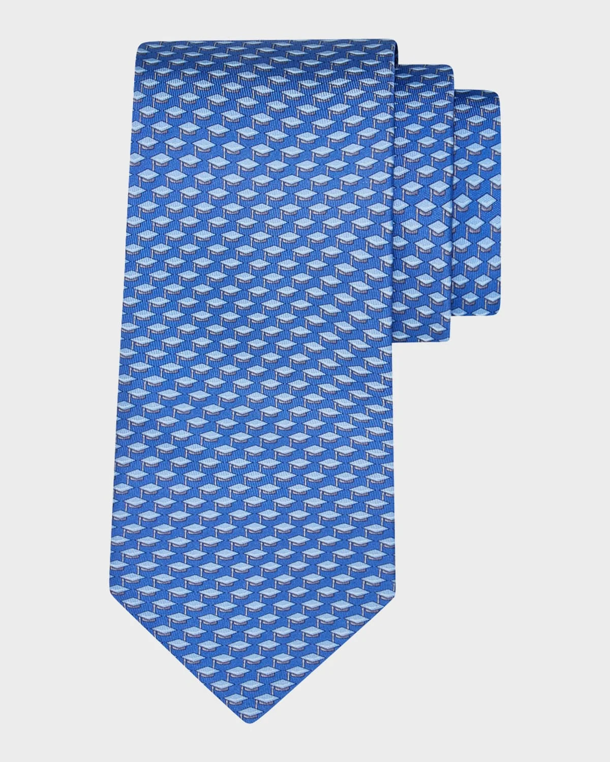 Men's Graduation Cap Micro-Print Tie - 1