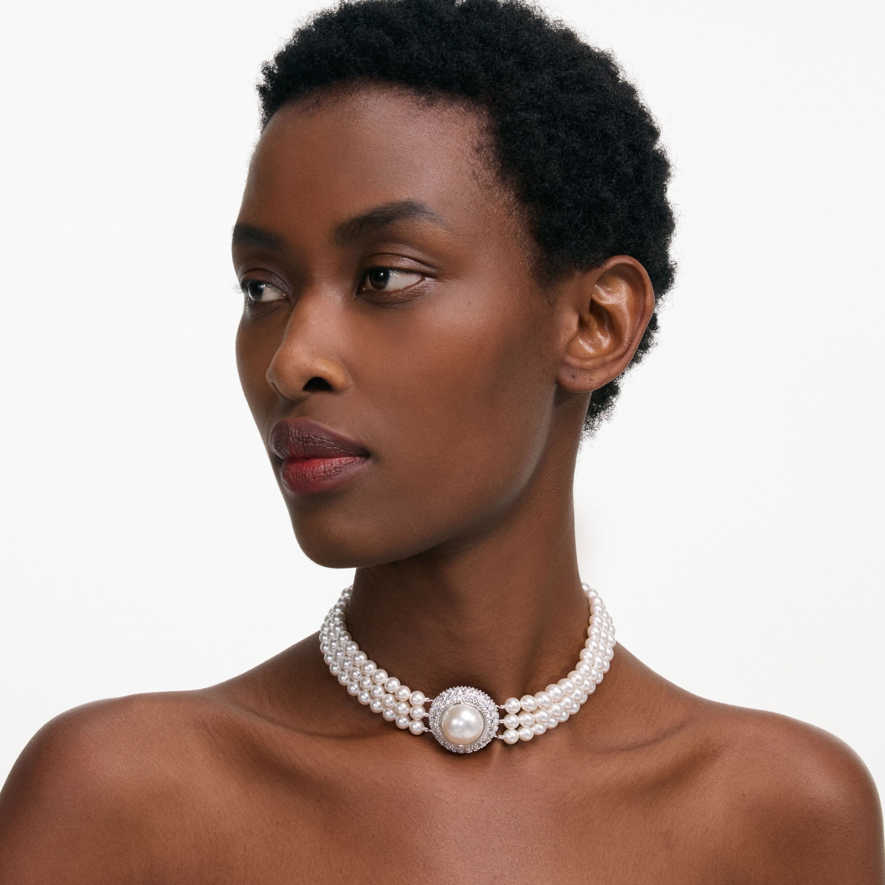Small Crystal Pearl Choker - 4