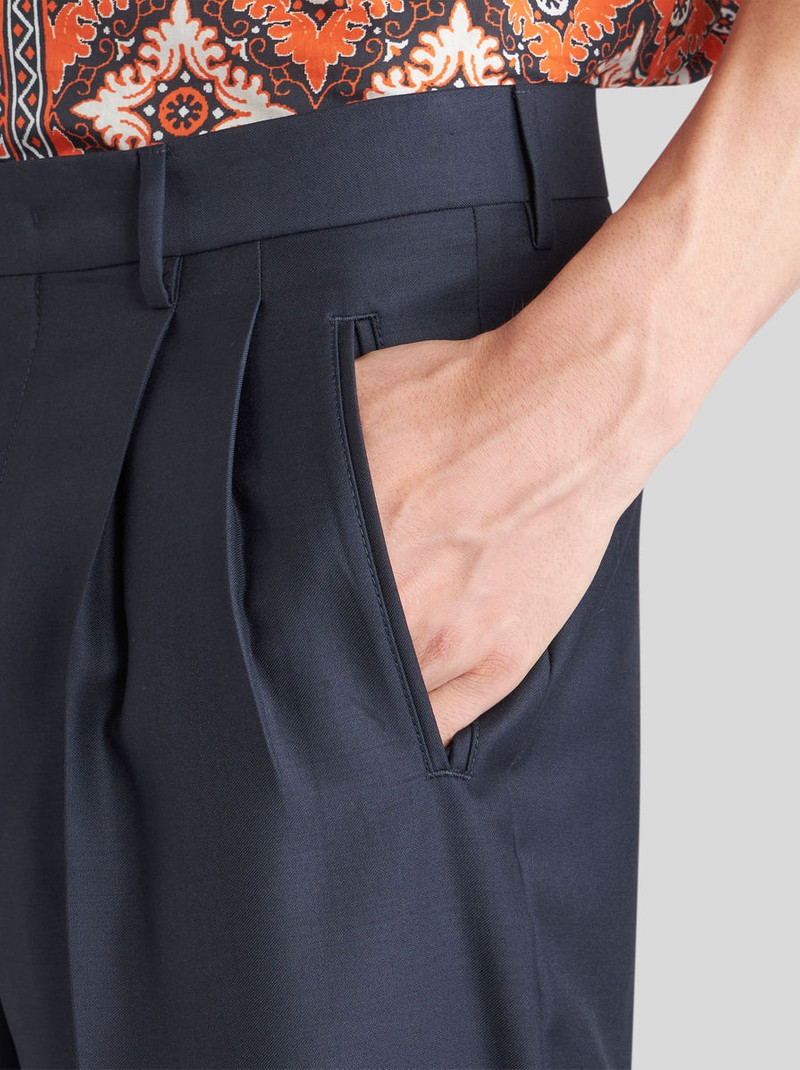 Etro STRETCH WOOL TROUSERS WITH PLEATS outlook
