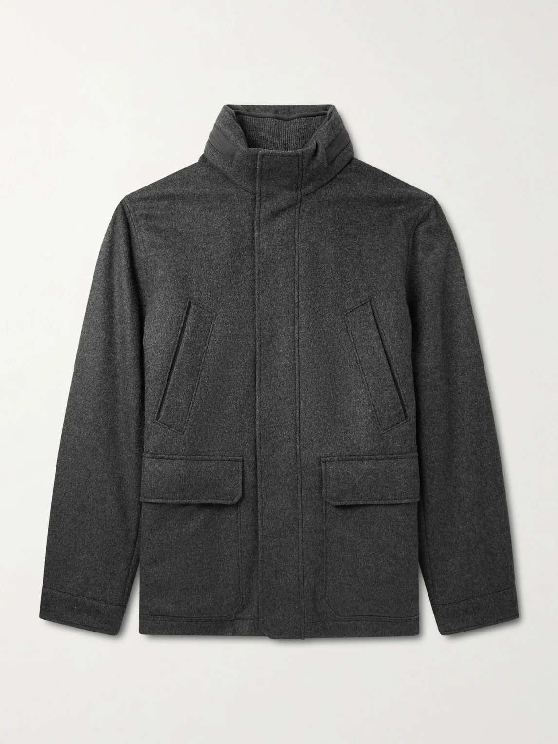 Padded Suede-Trimmed Oasi Cashmere Coat - 1