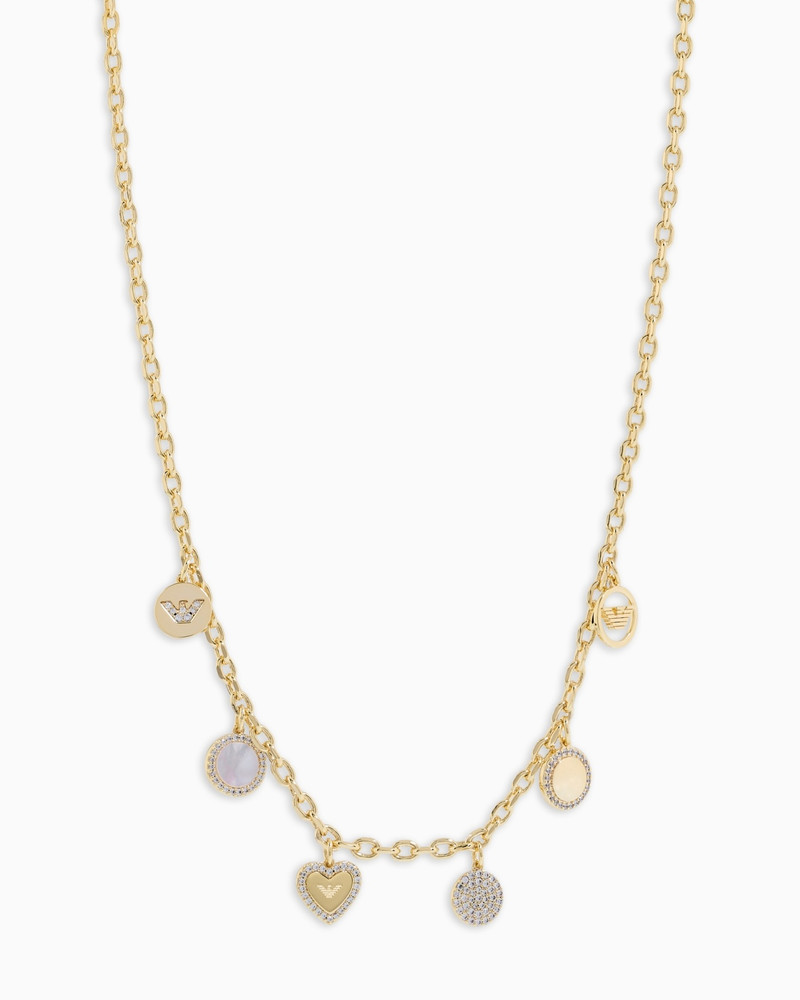 GOLD-TONE BRASS STATION NECKLACE 1