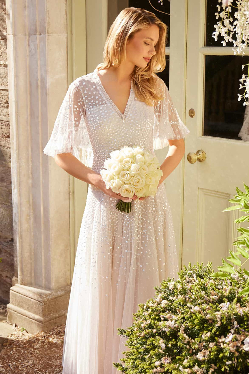 Needle & Thread Dappled Sequin Cape Ankle Gown outlook