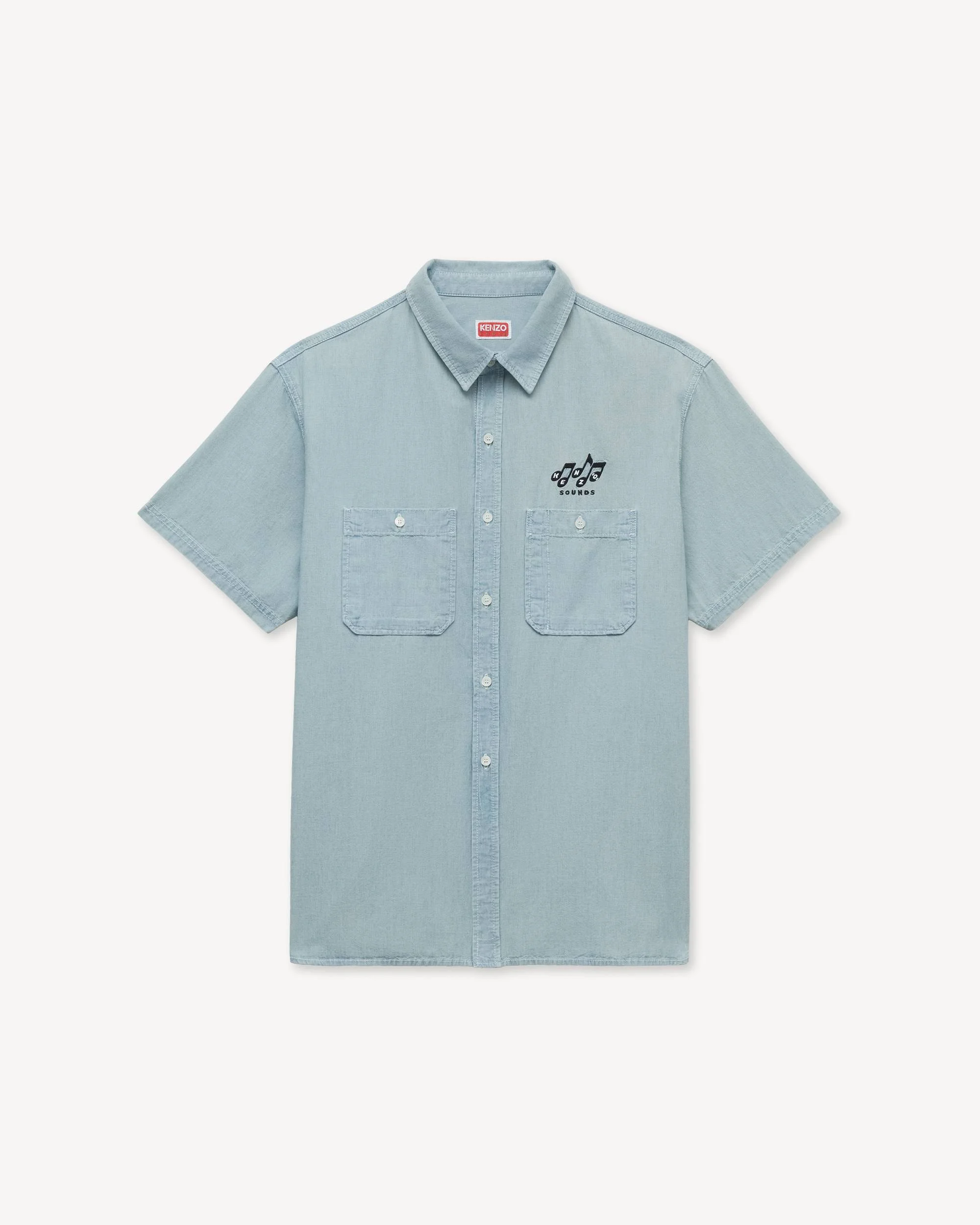 'KENZO Sounds' casual short sleeve shirt in japanese denim - 1
