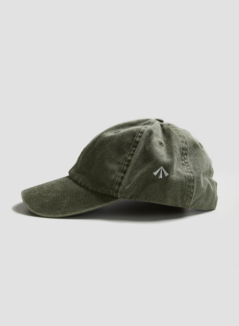 Vintage 6 Panel Cap in Washed Olive 1