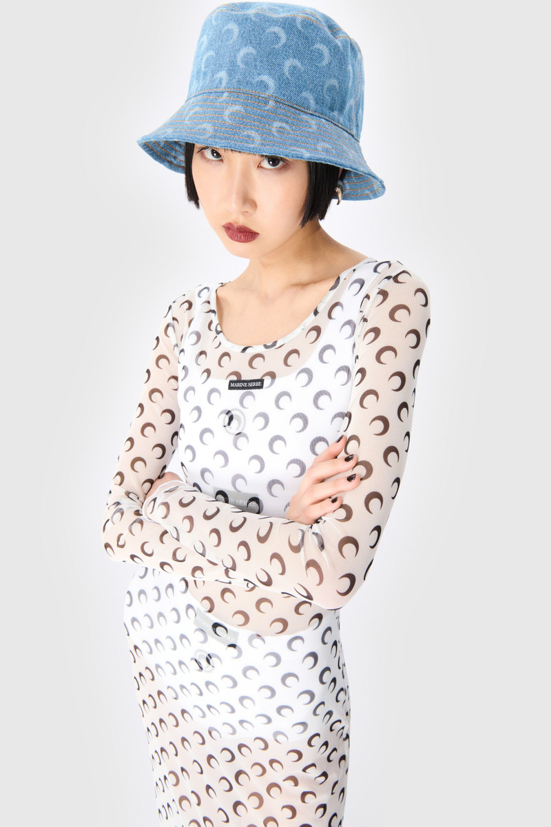 Marine Serre Moon Laser Denim Bucket Hat outlook