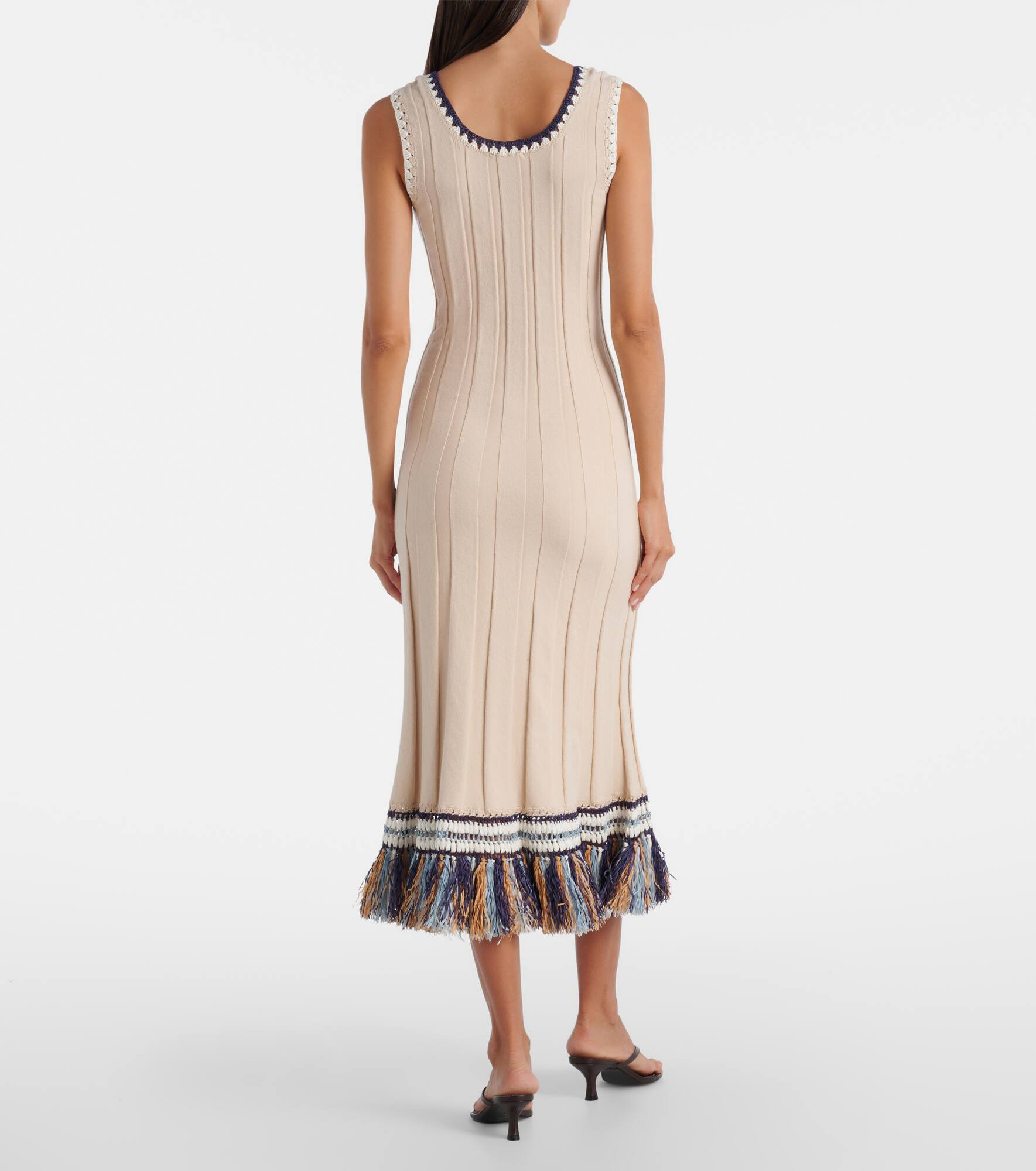 Julianna cotton and cashmere midi dress - 3