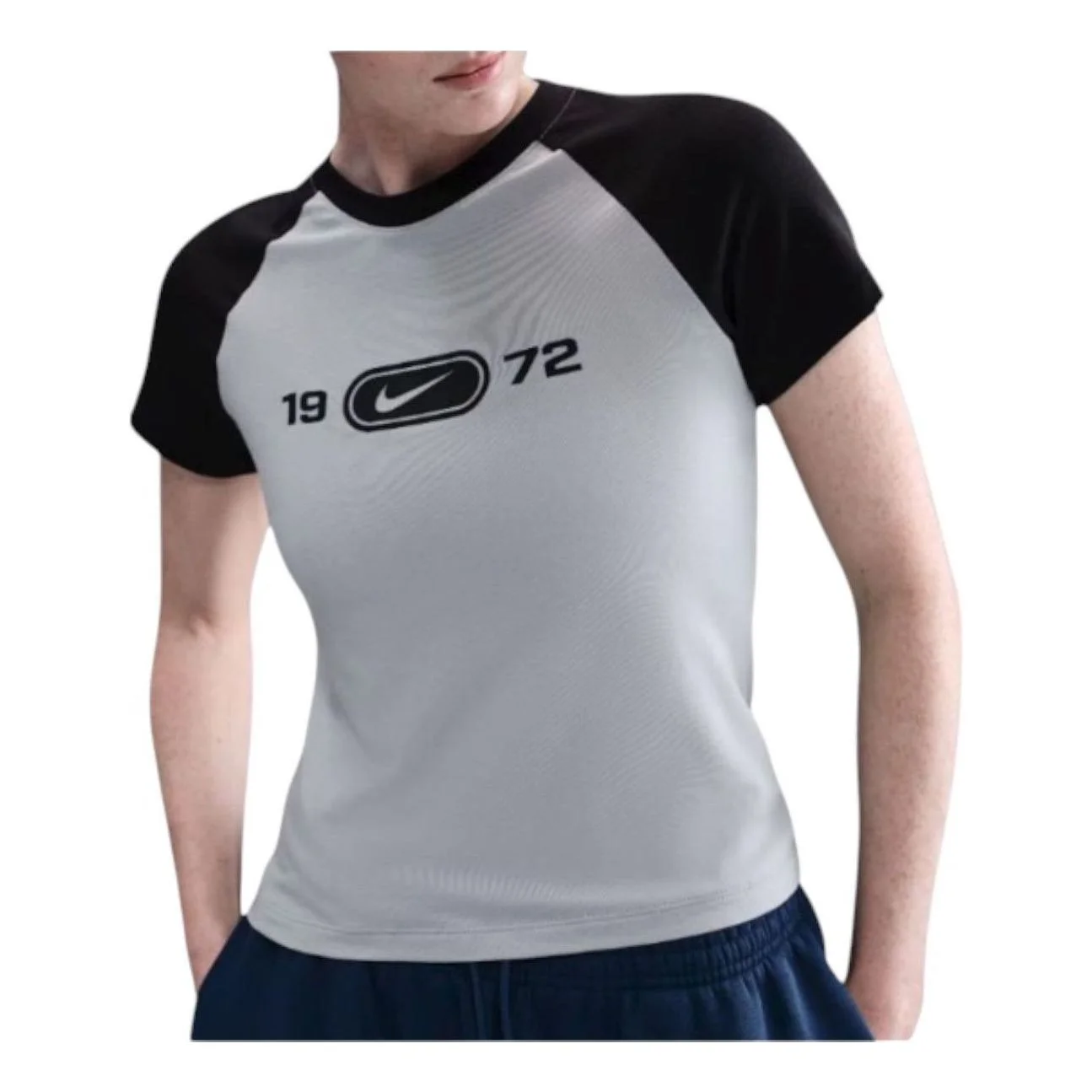 (WMNS) Nike Sportswear Chill Knit Slim Graphic T-Shirt 'Light Smoke Grey' HV4992-077 - 1