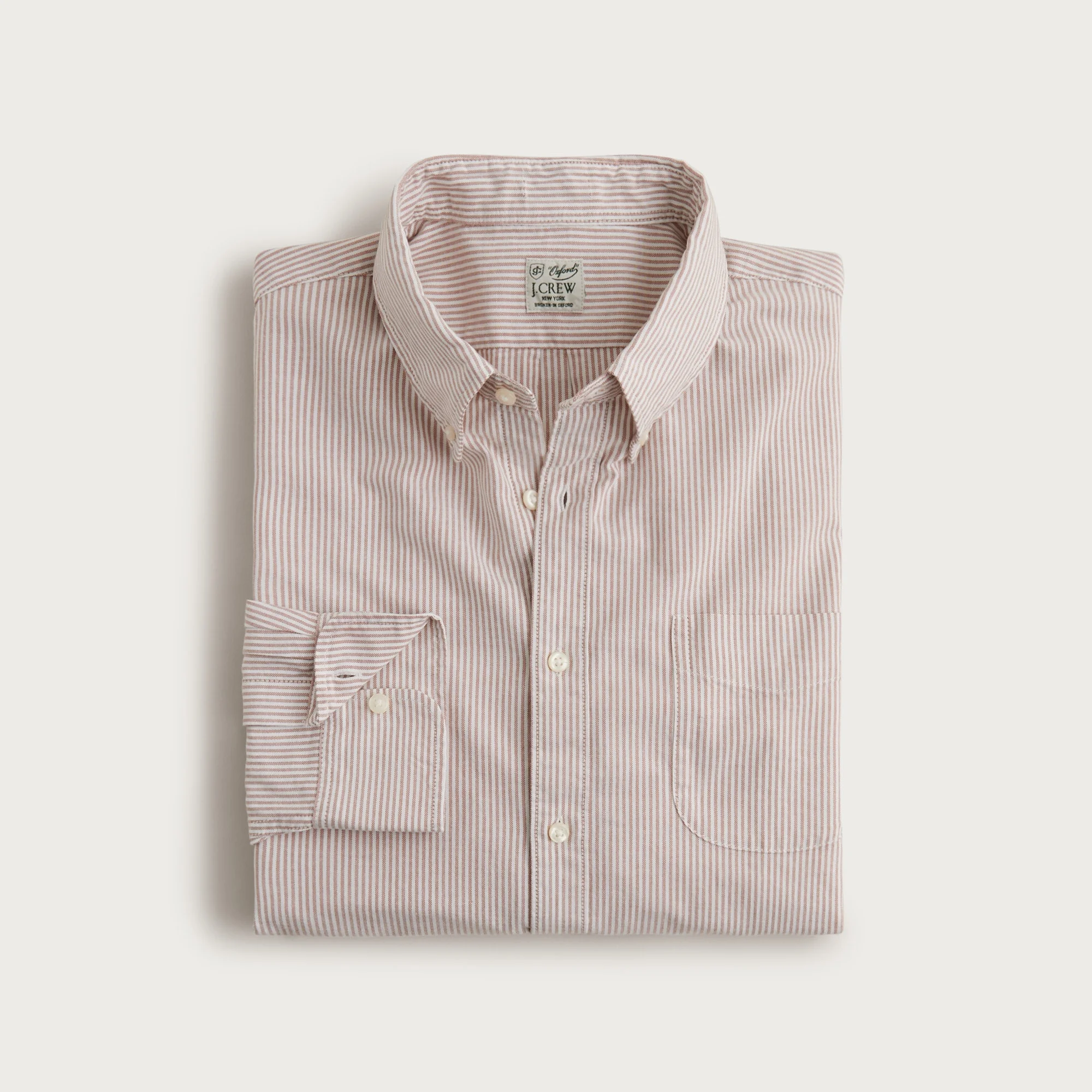 Slim Broken-in organic cotton oxford shirt - 1
