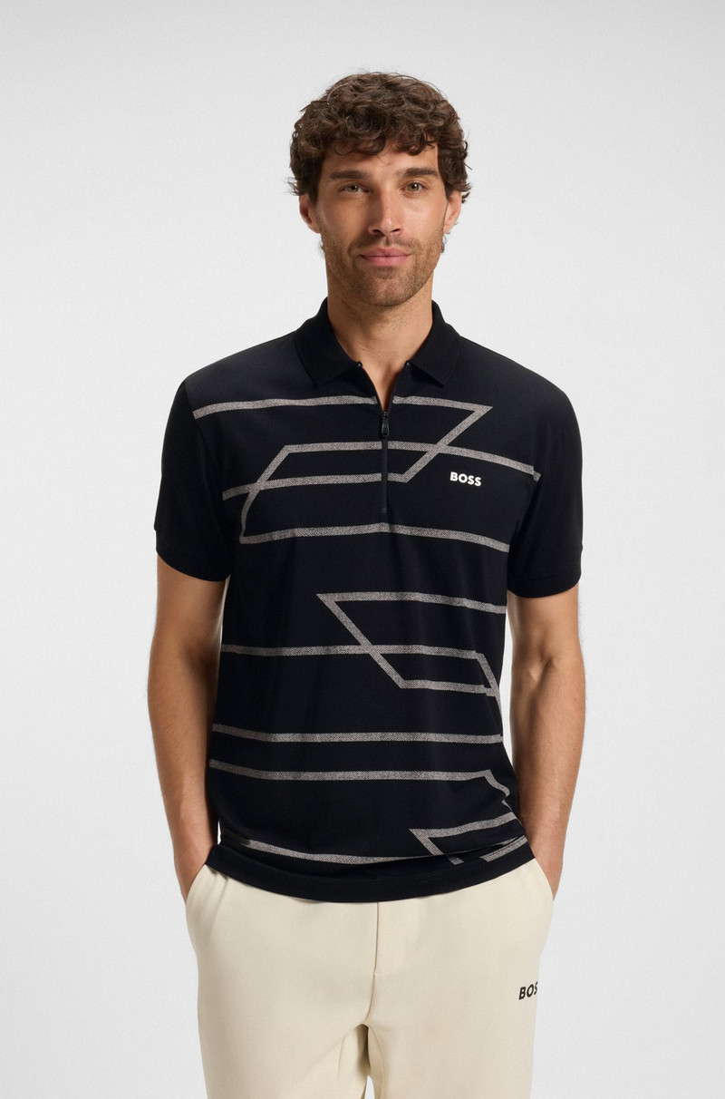 SLIM-FIT POLO SHIRT IN OXFORD COTTON WITH PRINTED FRONT PANEL 2
