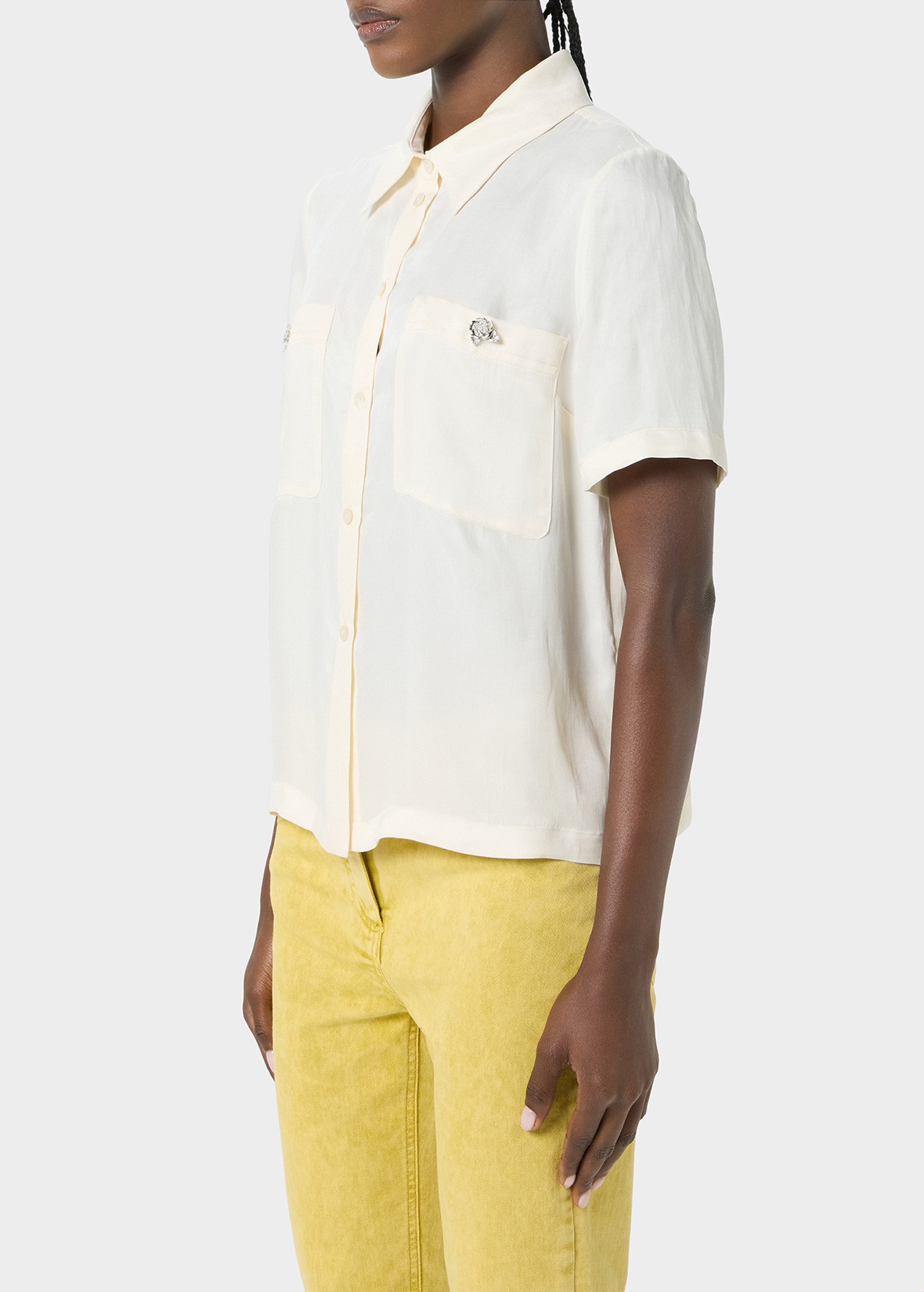 SHIRT IN GABARDINE WITH POCKETS - 5