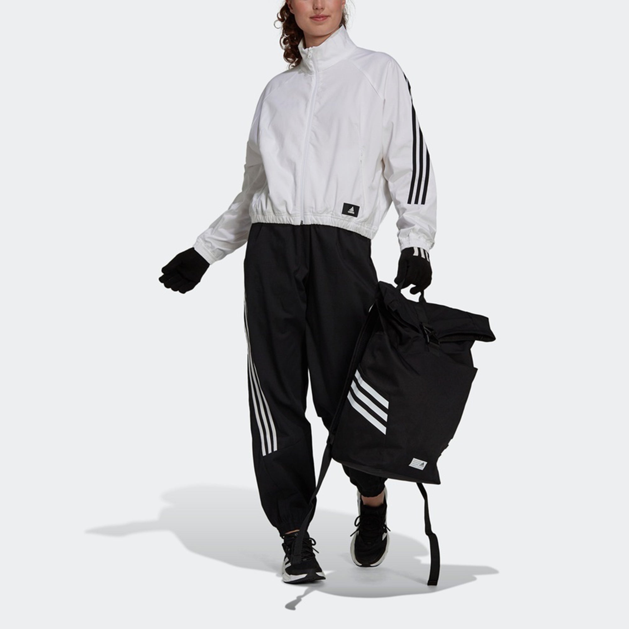 (WMNS) adidas W Fi Wv Tt Stripe Sports Stylish Jacket White H21577 - 5