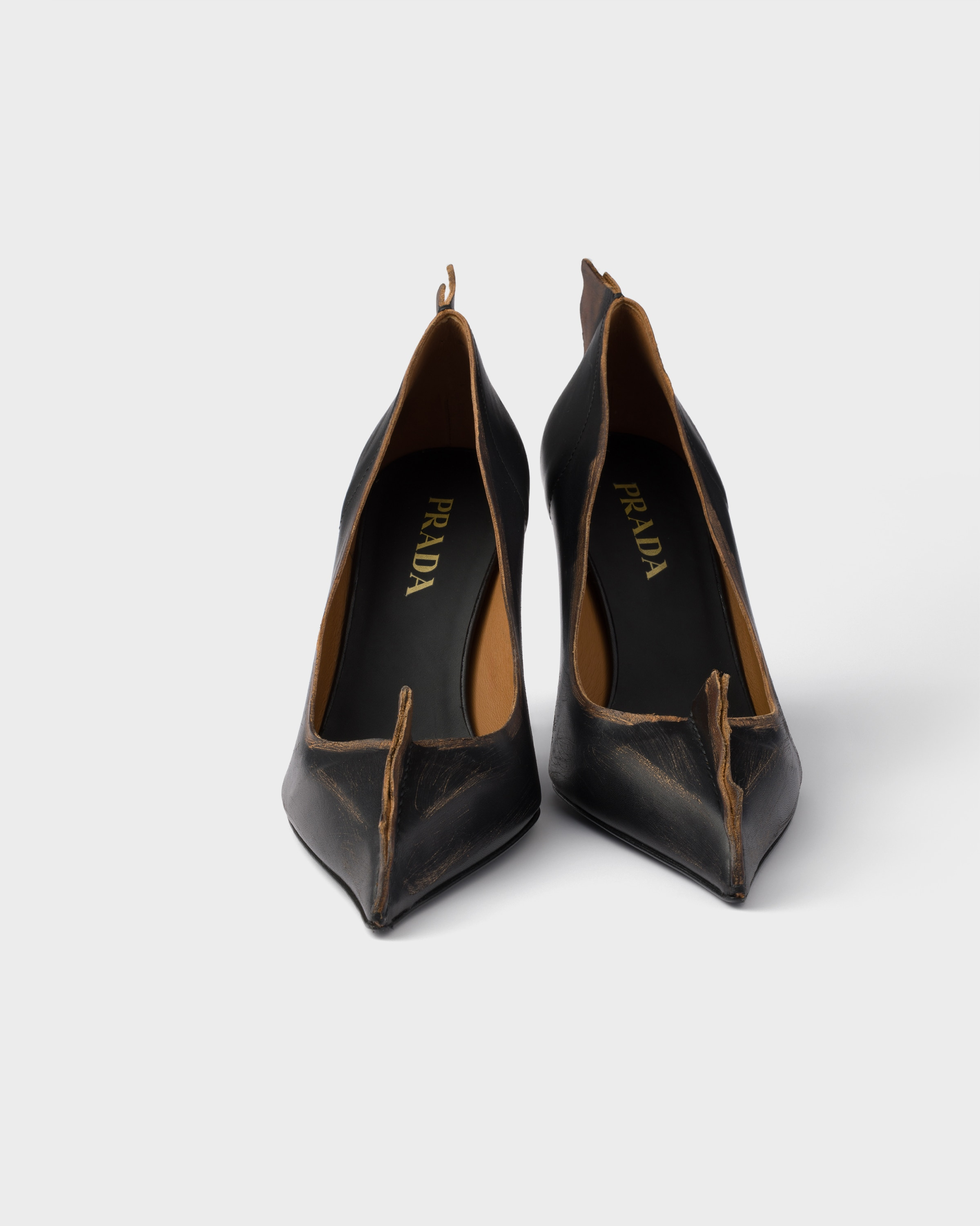 Antiqued leather pumps - 6