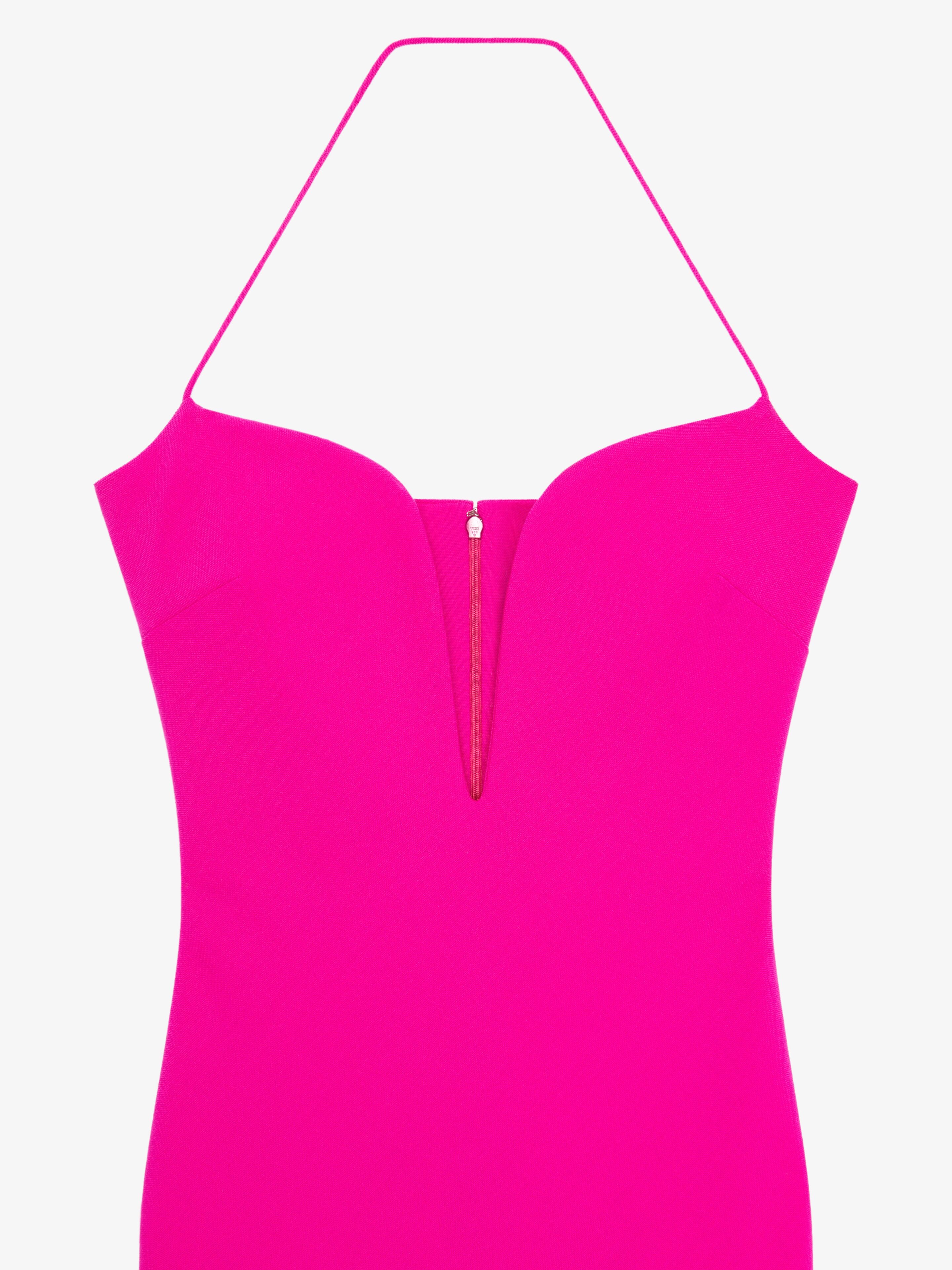 DRESS IN WOOL WITH PLUNGING NECKLINE - 5