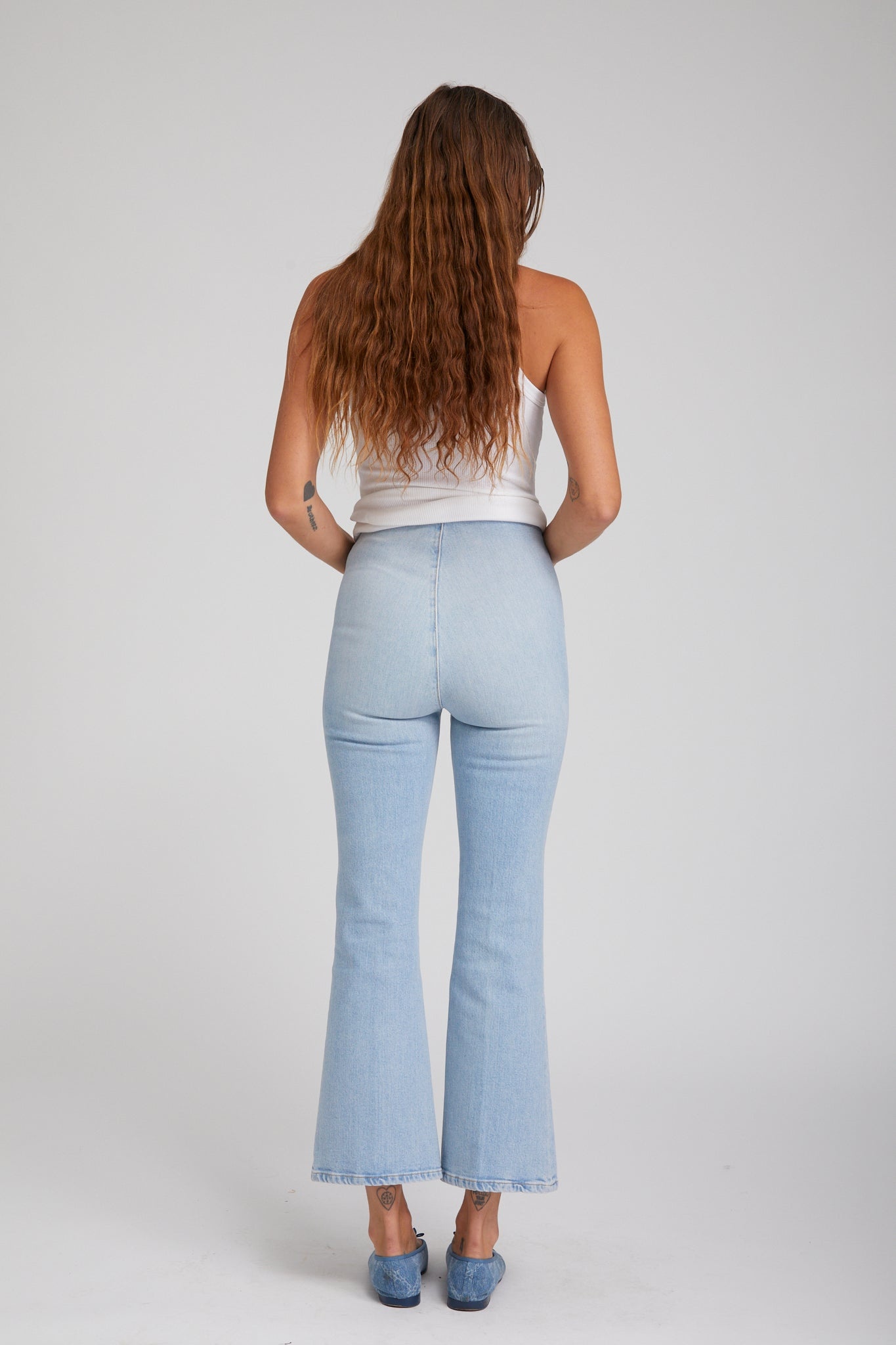FRANCOISE CROP FLARE DENIM LEGGINGS - 4