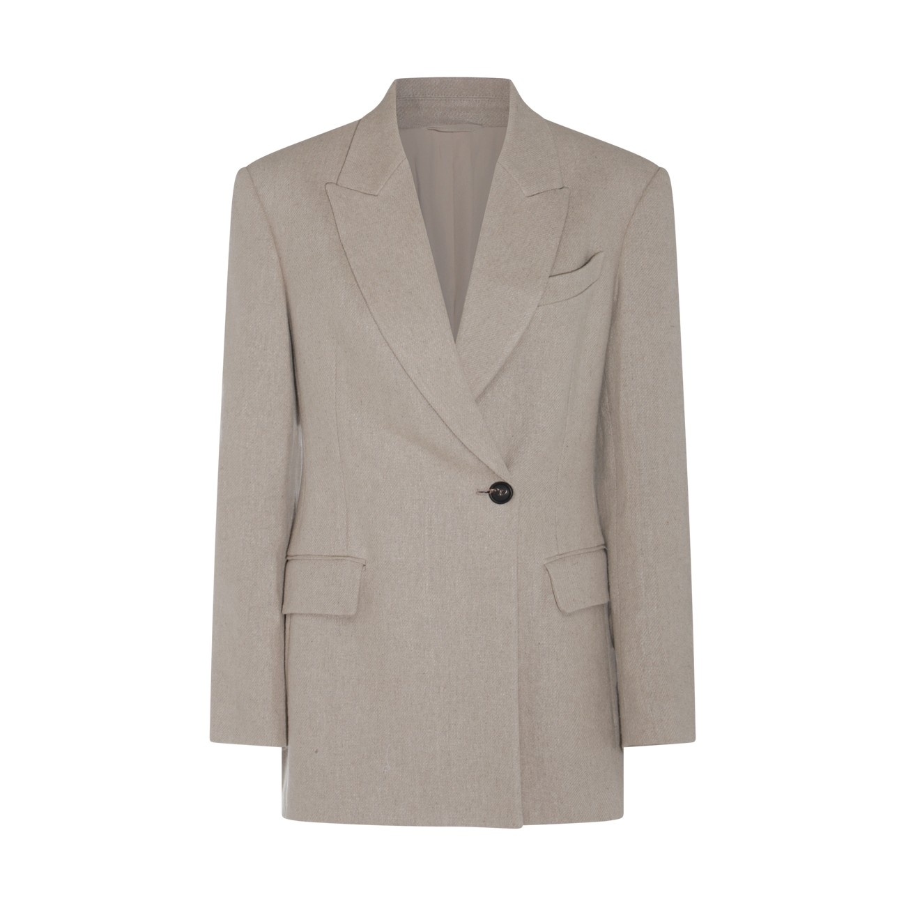 beige linen blazer - 1