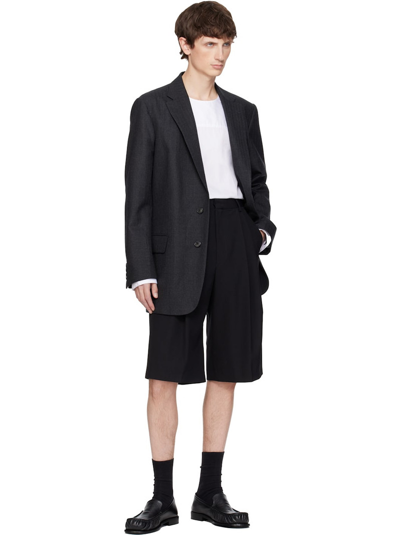 Dries Van Noten Gray Herringbone Wool Blazer outlook