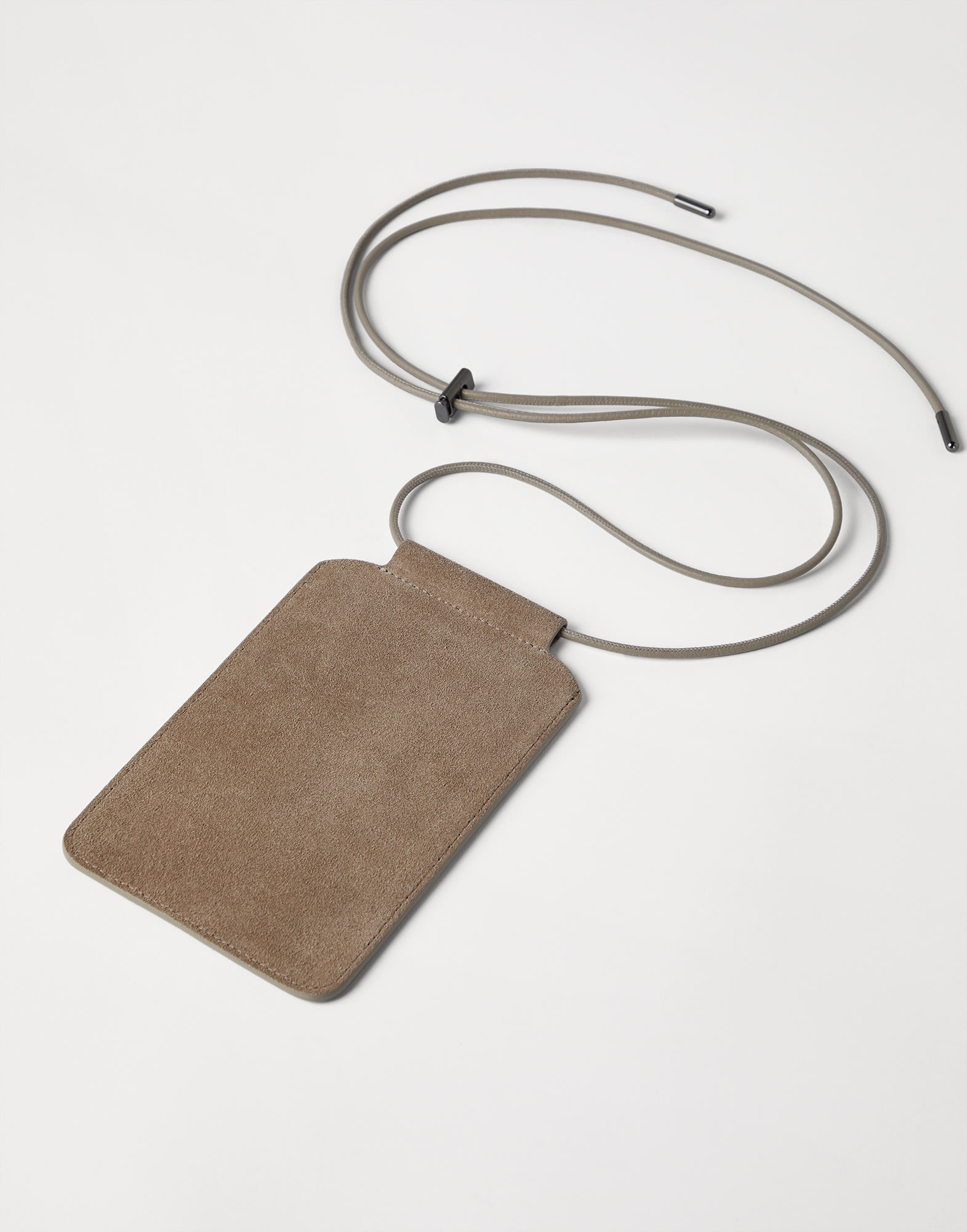 Suede phone bag with shiny trim - 2