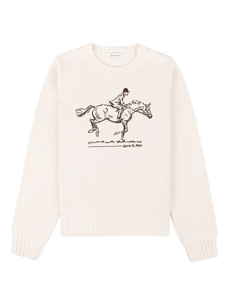 equestrian graphic crew-neck sweater 1
