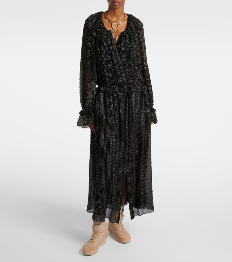 Chloé Ruffled gathered silk-blend gown outlook