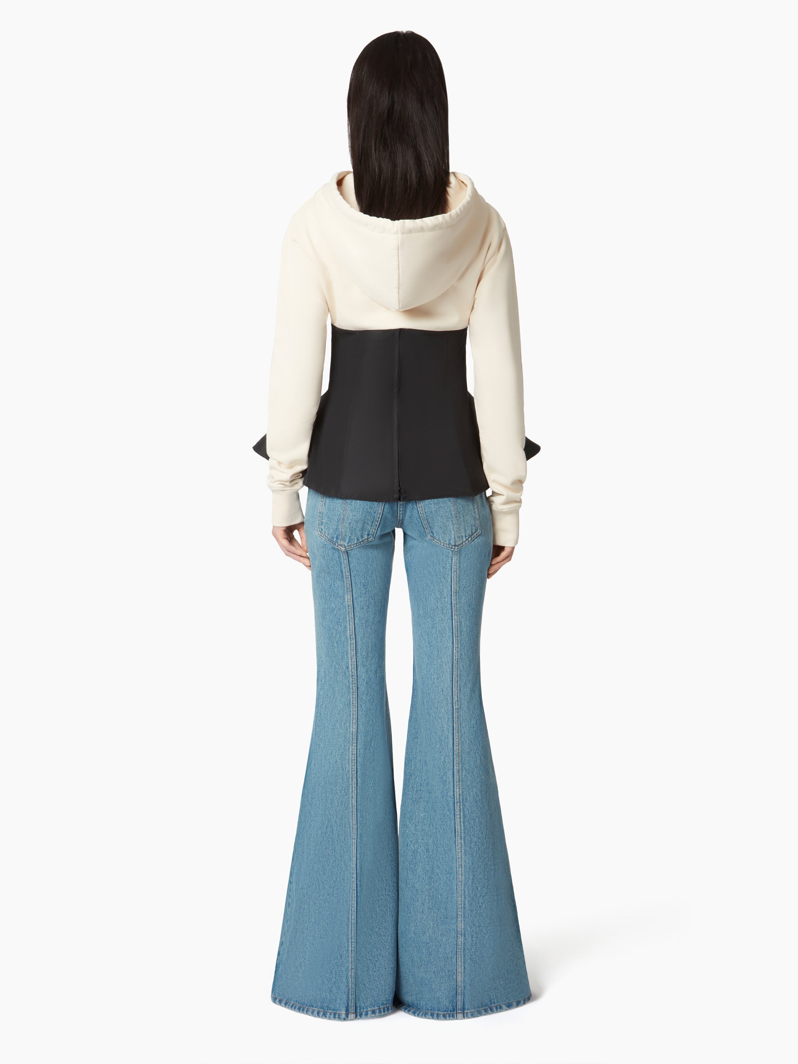 HOODIE WITH CONTRASTING PEPLUM - 4