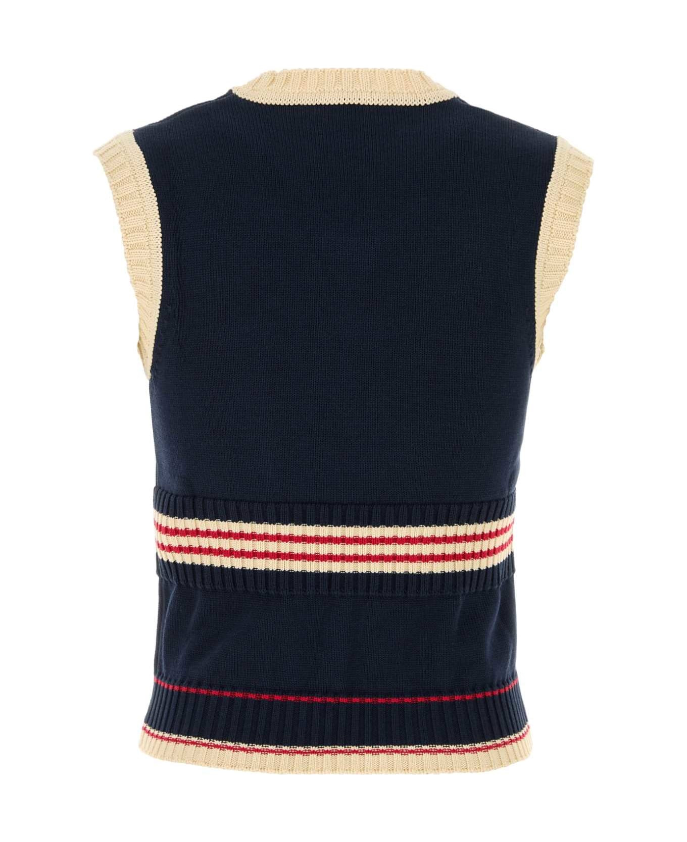 Midnight Blue Cotton Vest - 2