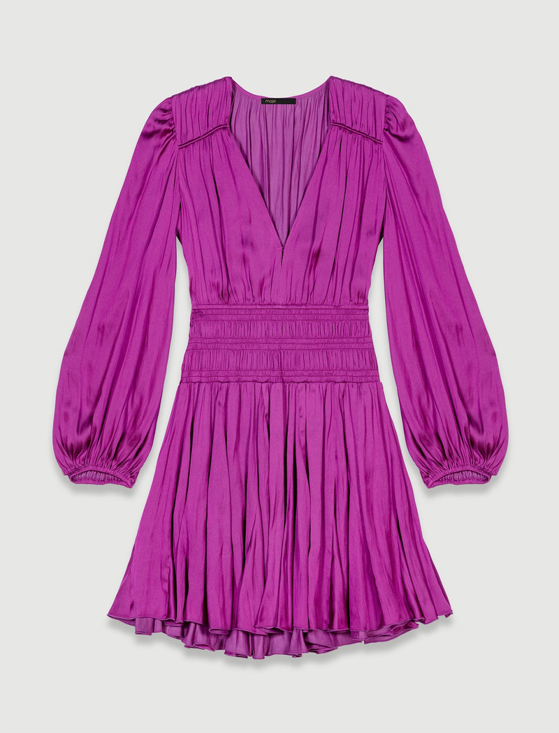 Short satin-look dress 1