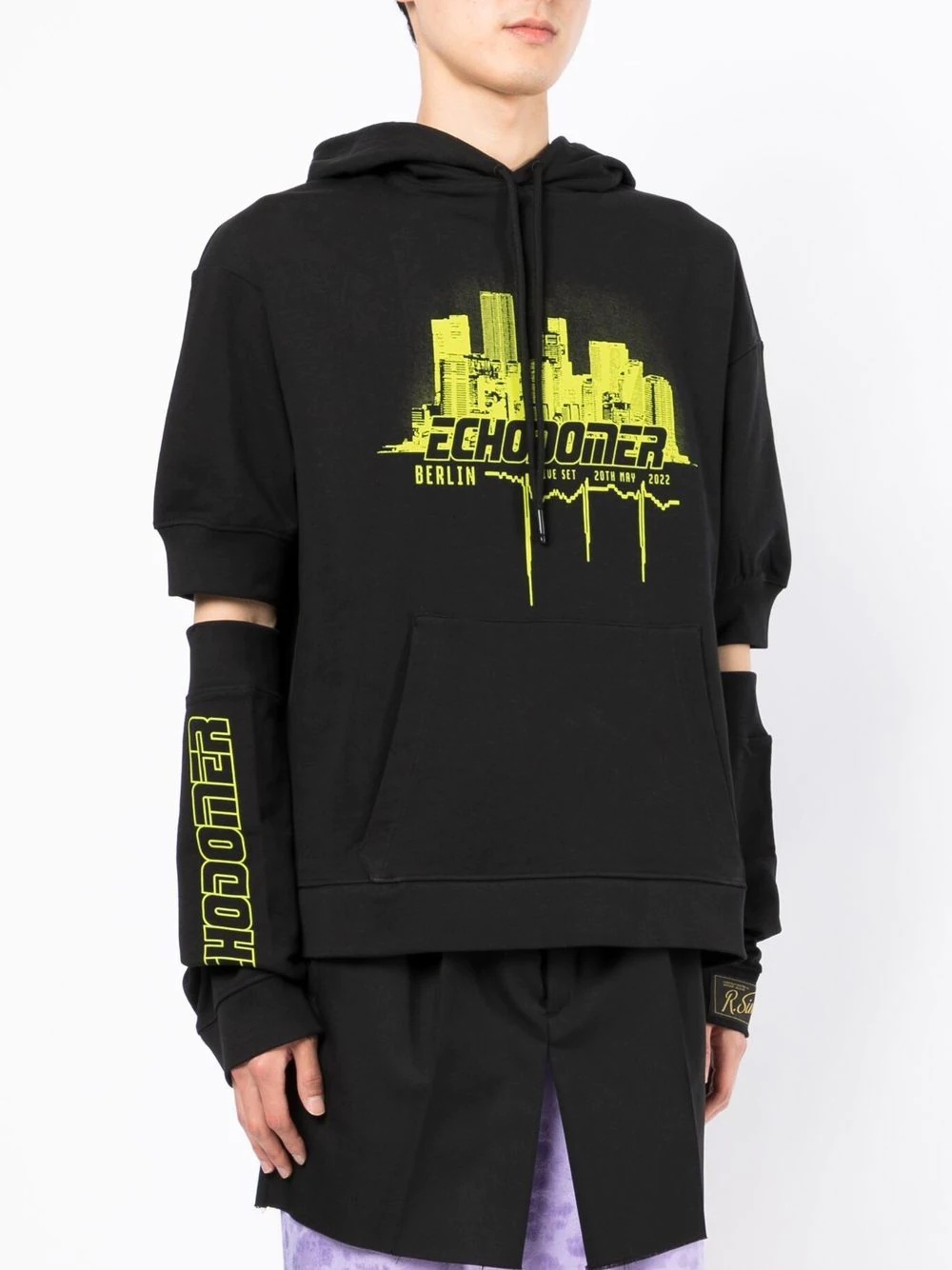 'Echodomer' separate-sleeve hoodie - 3