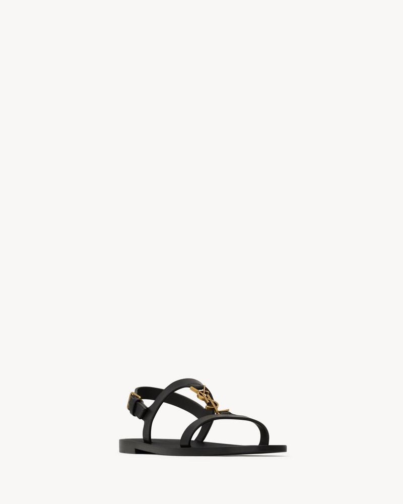 SAINT LAURENT CASSANDRA SANDALS IN SMOOTH LEATHER outlook