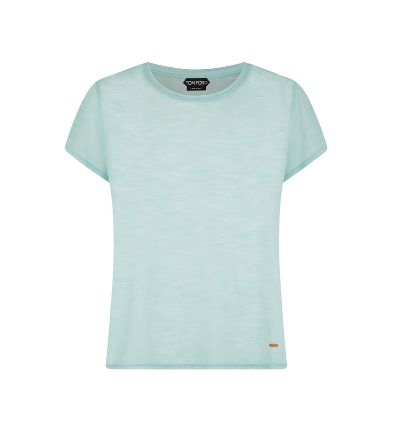 SLUB COTTON JERSEY CREWNECK T-SHIRT 1