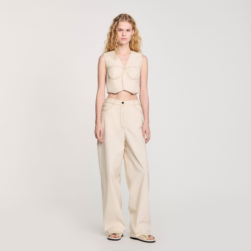 Sandro DENIM CROPPED JACKET outlook