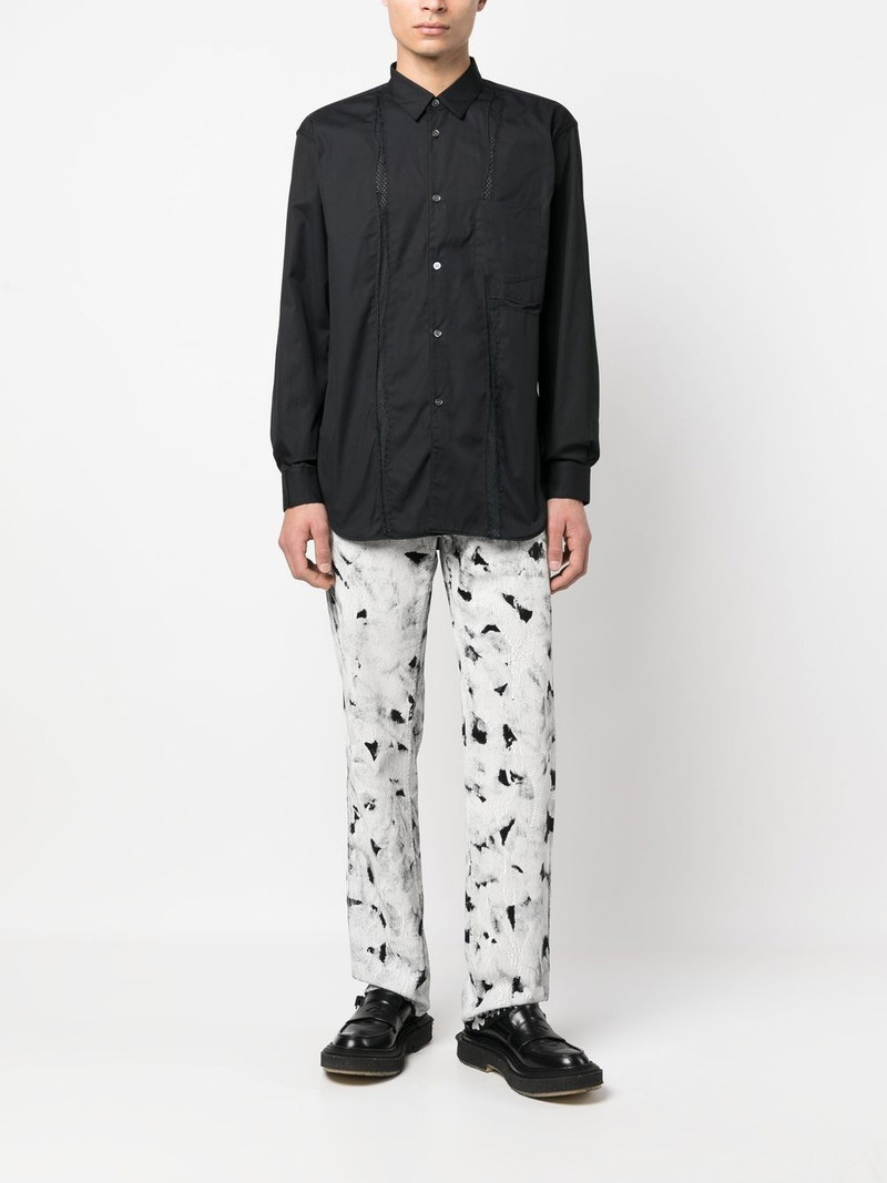 Comme des Garçons SHIRT mesh-panelled long-sleeve shirt outlook