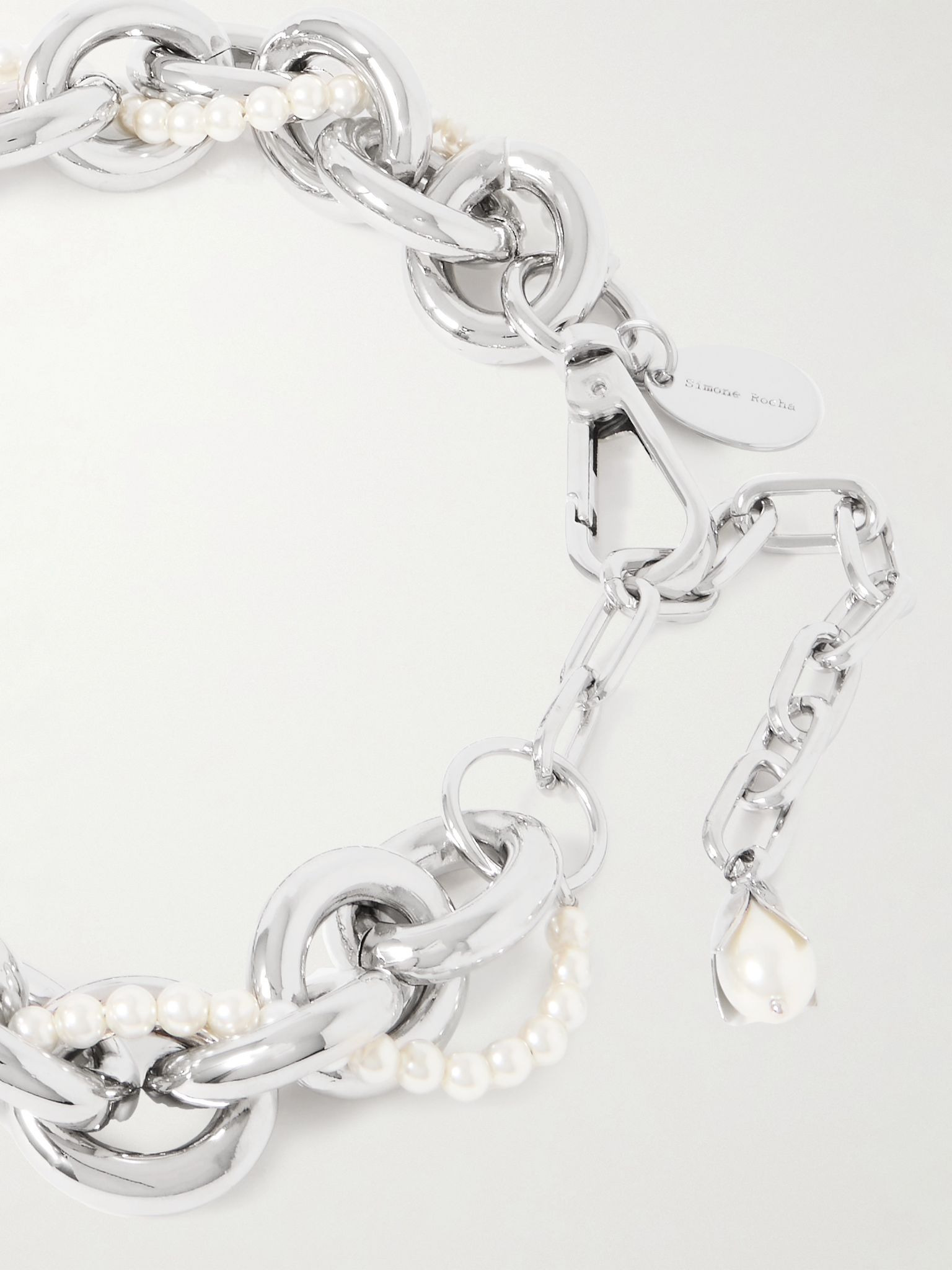 Silver-tone faux pearl necklace Silver - 3