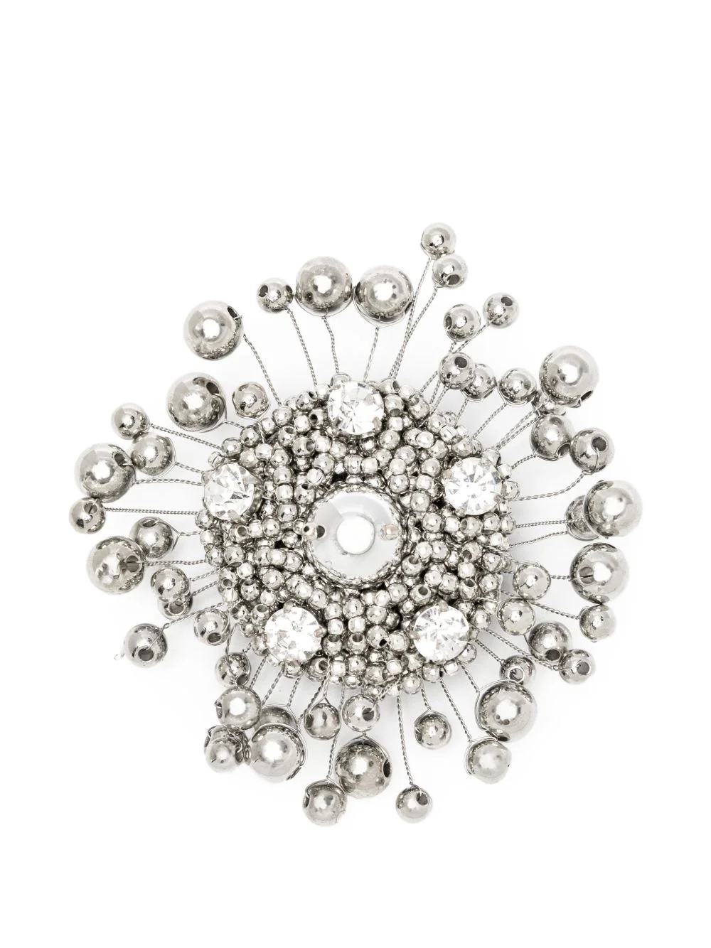 crystal-embellished beaded brooch - 1
