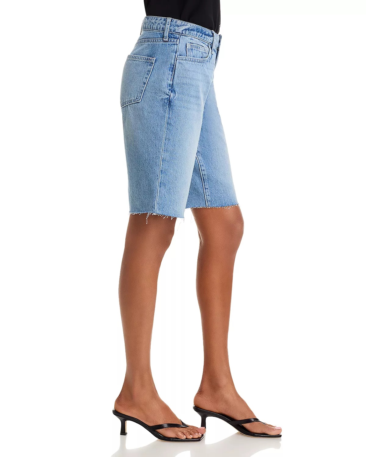 Elise Low Rise Denim Bermuda Shorts - 4