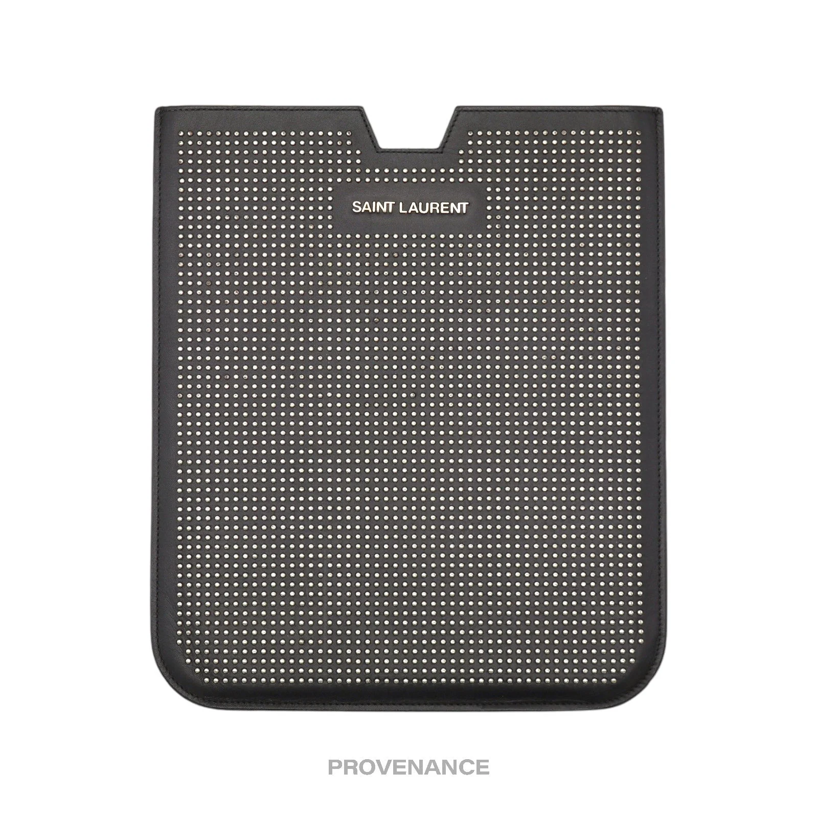 Saint Laurent Paris SLP iPad Case - Studded Black Leather - 1