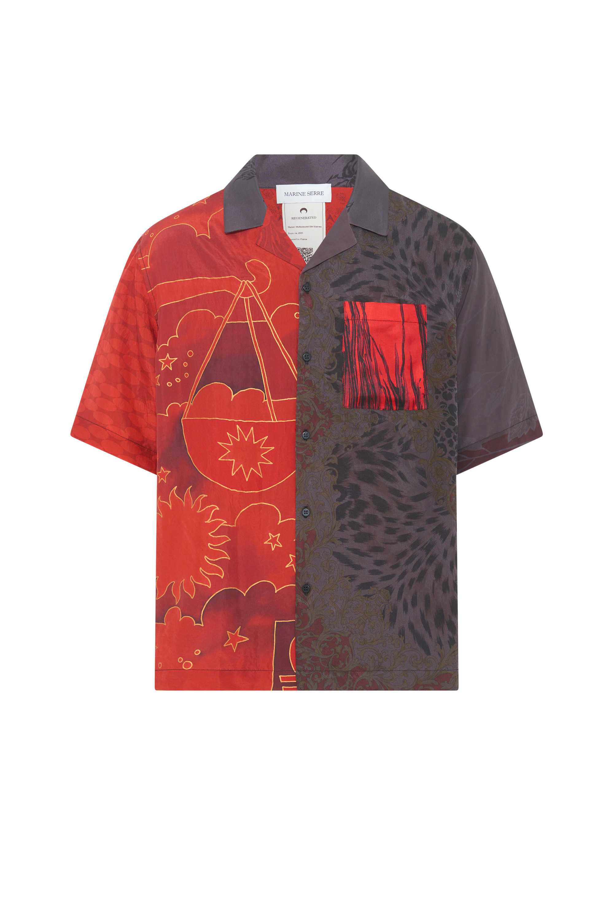 Upcycled Silk Scarves Bowling Shirt - 10