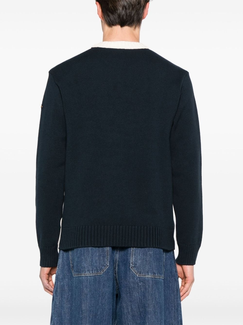 two-tone ribbed jumper - 4