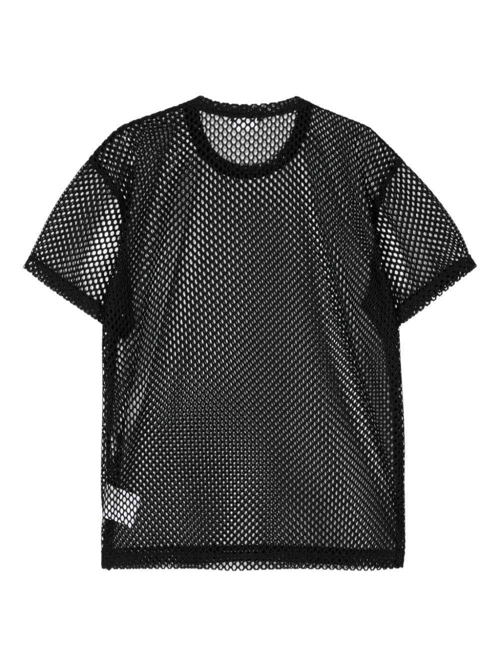 crew-neck mesh T-shirt - 2