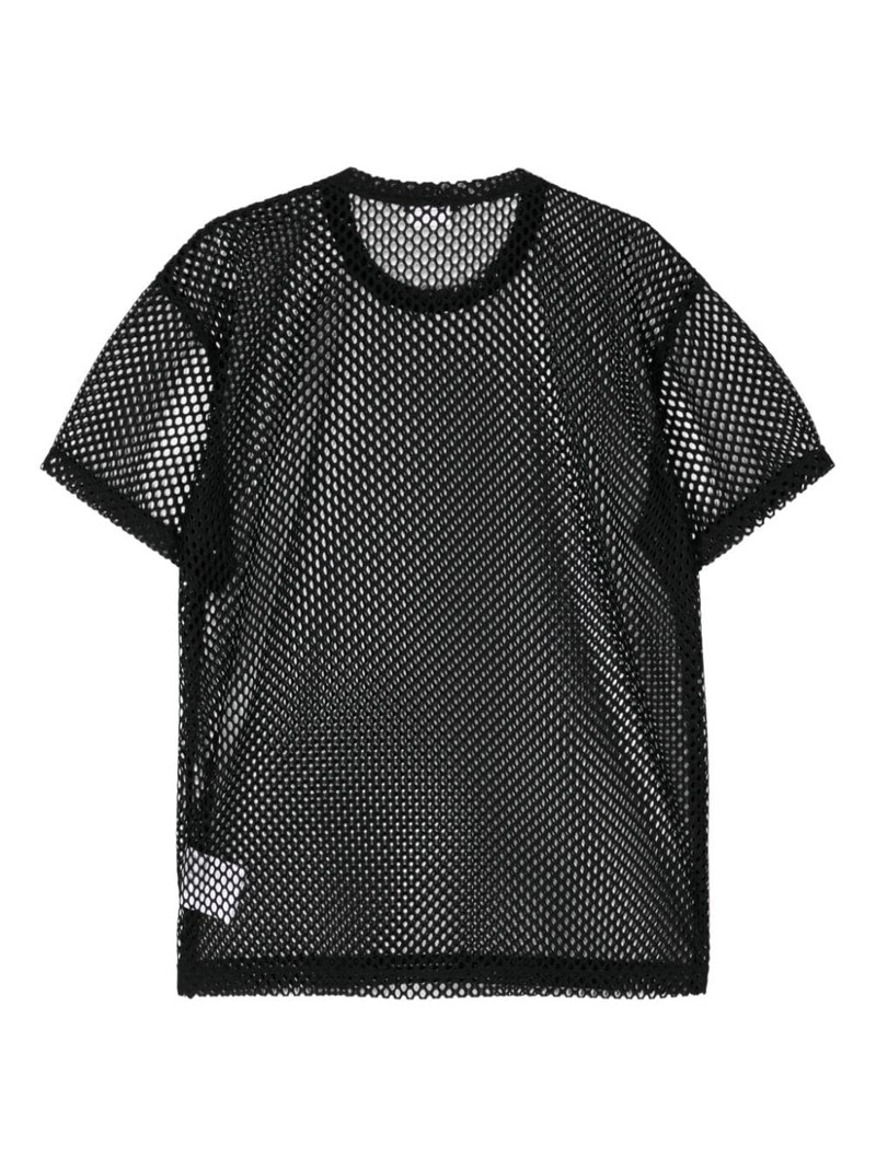 Comme des Garçons Homme Plus crew-neck mesh T-shirt outlook