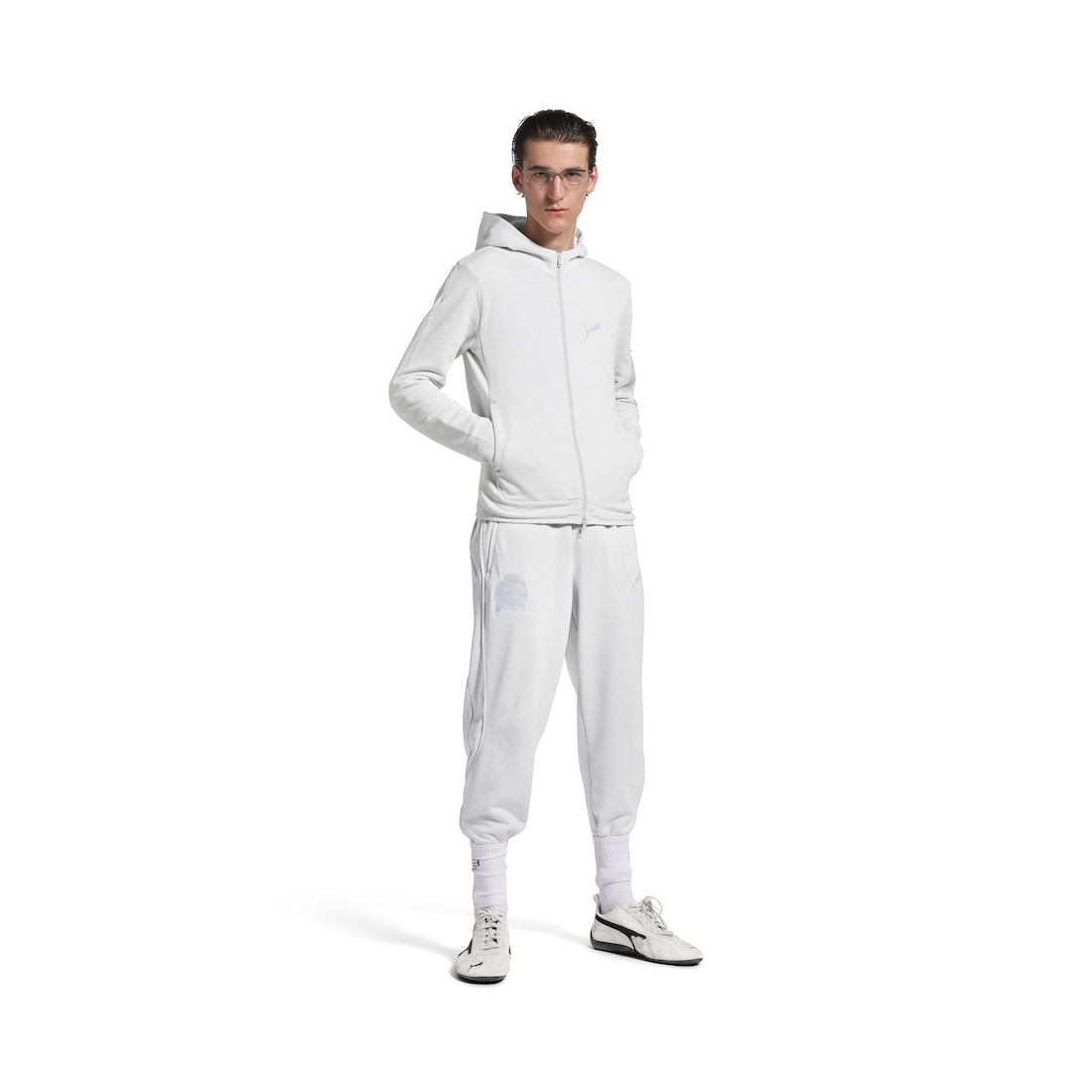 Balenciaga I Puma Hooded Fitted Tracksuit Jacket in White - 2