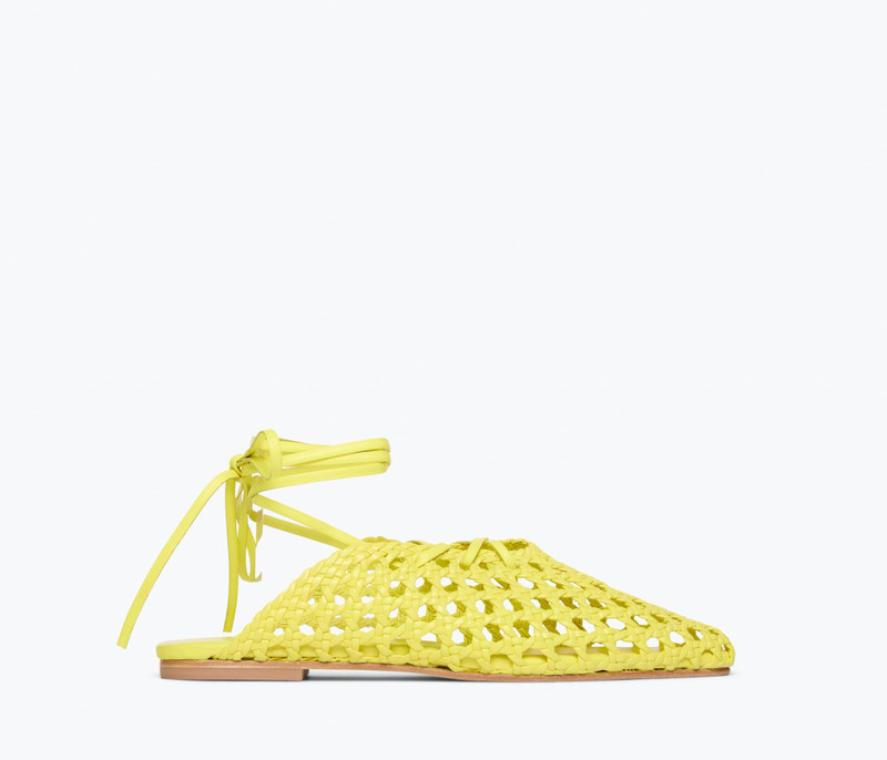 ETTA WOVEN ANKLE LACE-UP FLAT 1