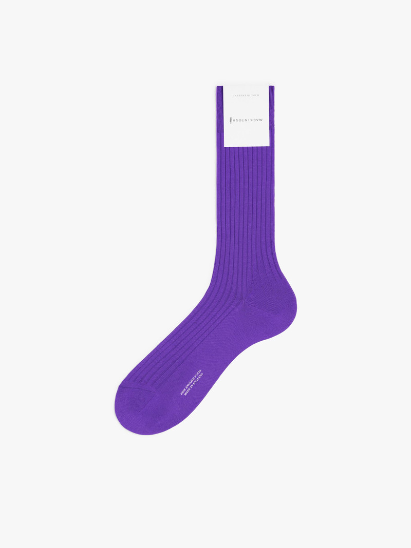 PURPLE FIL D'ECOSSE 5X3 RIBBED SOCKS 1